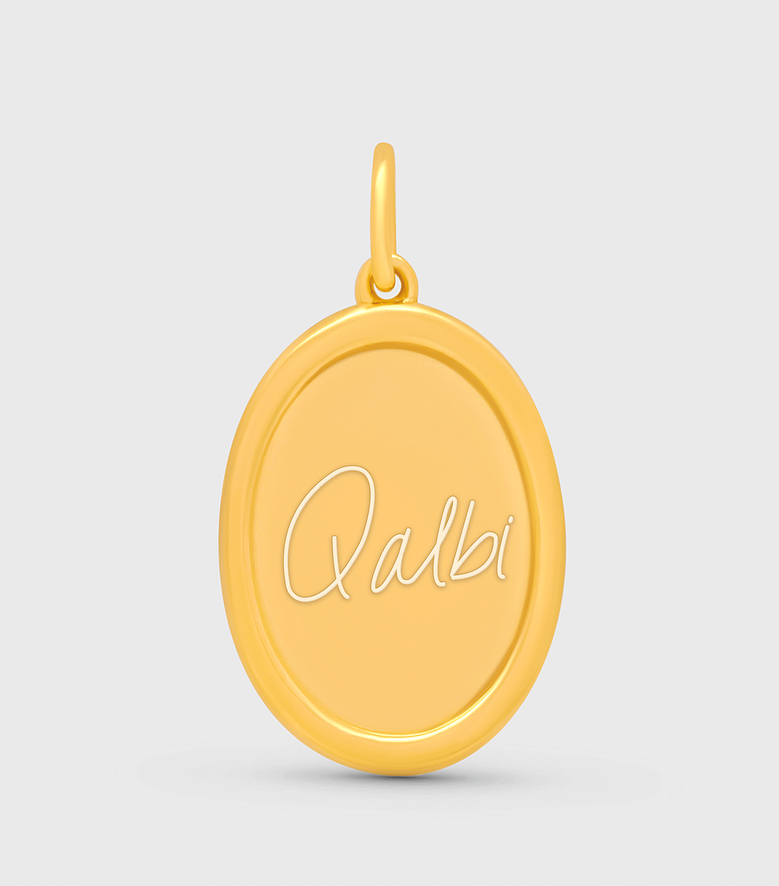 18k Solid Gold Fine Celestial Pendant with Script or Engraving