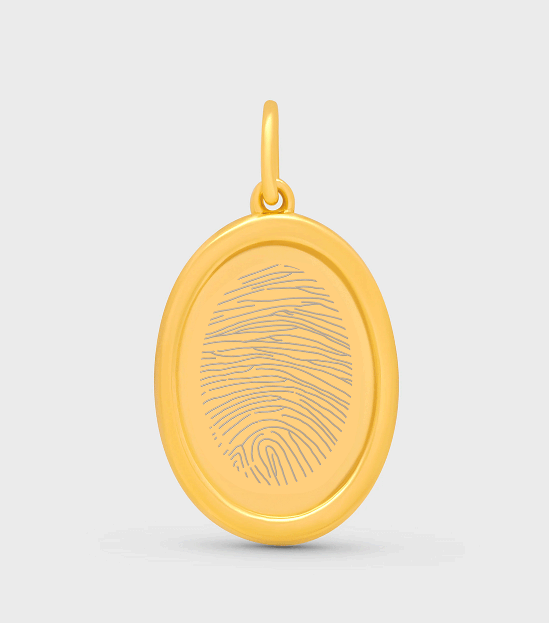 18k Solid Gold Fine Celestial Pendant with Fingerprint