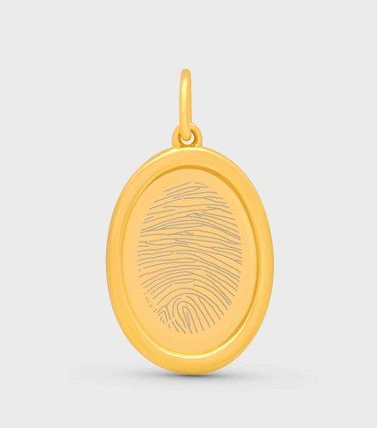 18k Solid Gold Fine Celestial Pendant with Imprint
