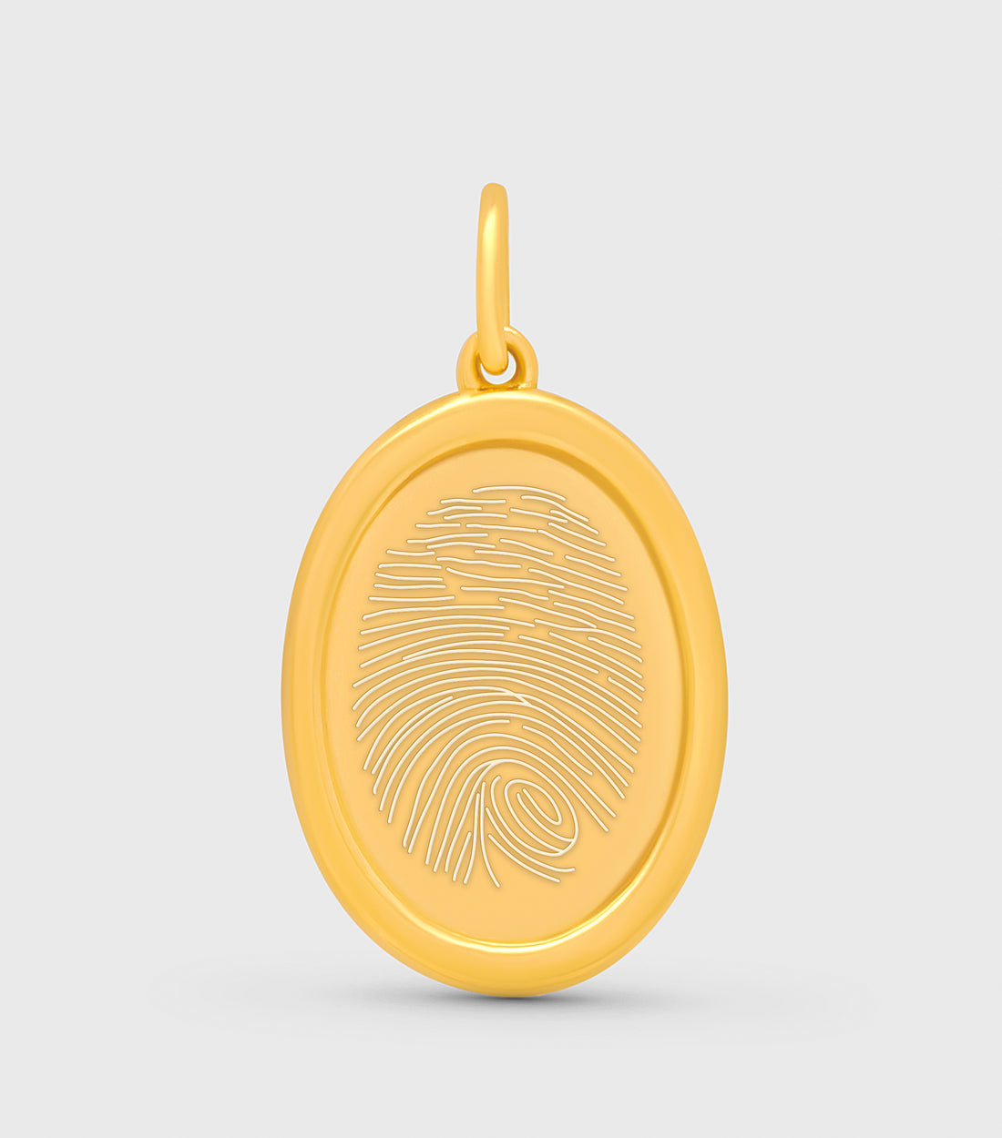 18k Solid Gold Fine Celestial Pendant with Fingerprint