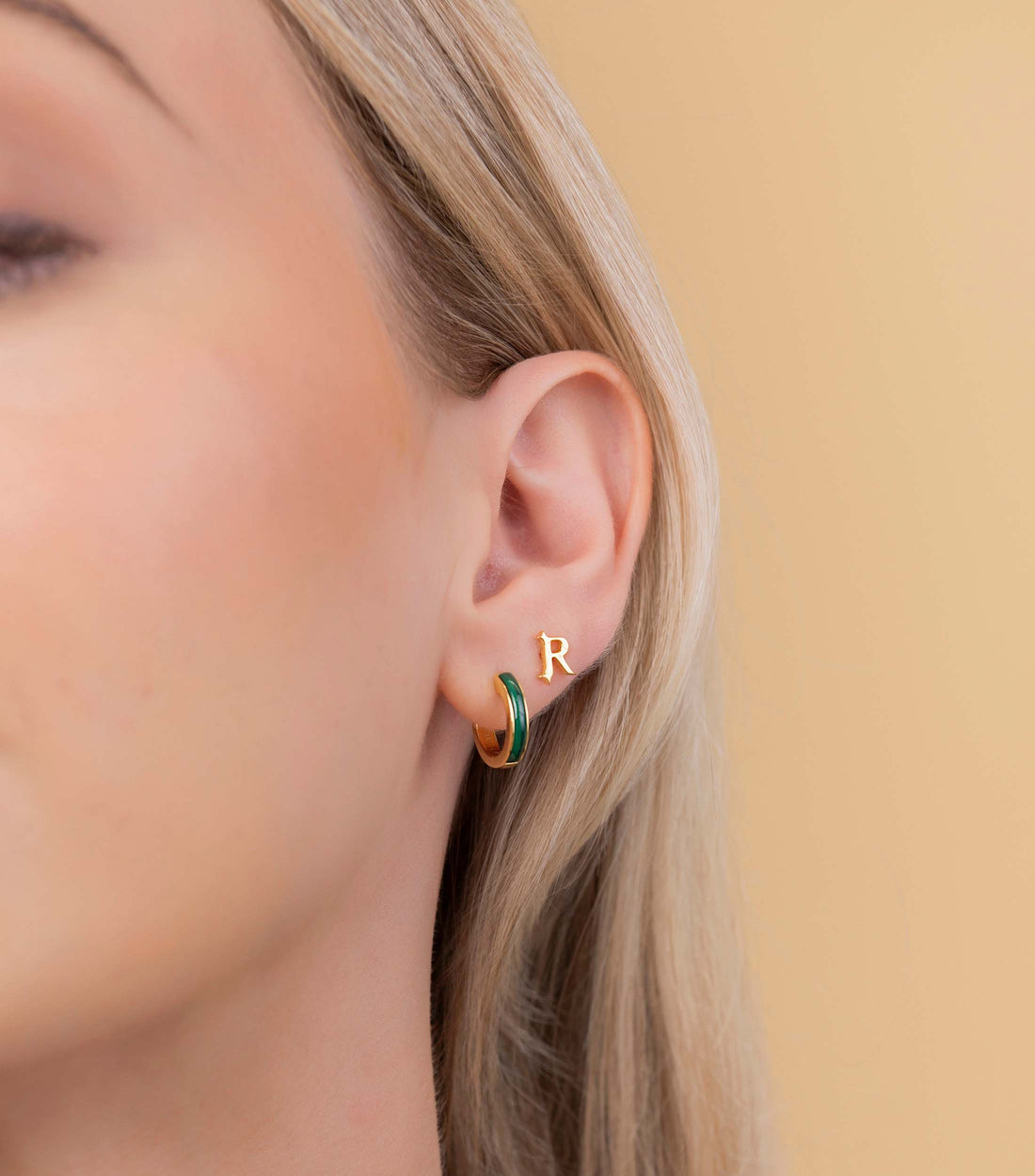 Malachite Hoop Earrings