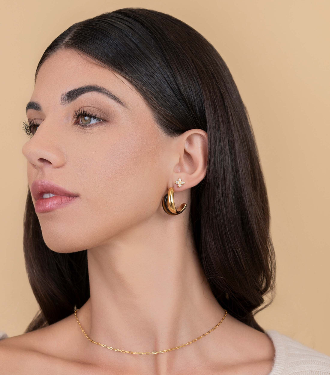 Tiger Eye Entwined Hoops