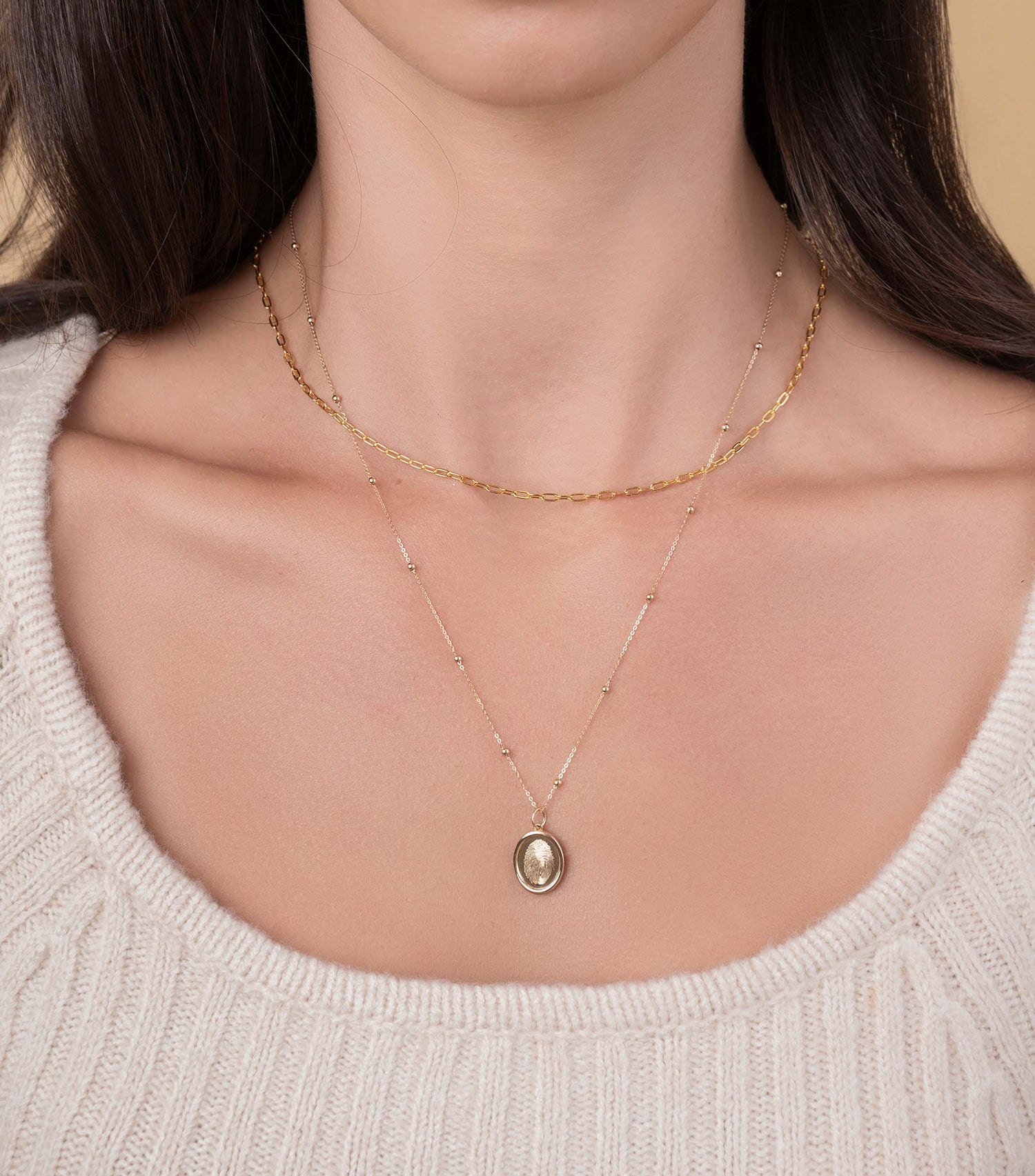 18k Solid Gold Fine Ball Chain Necklace