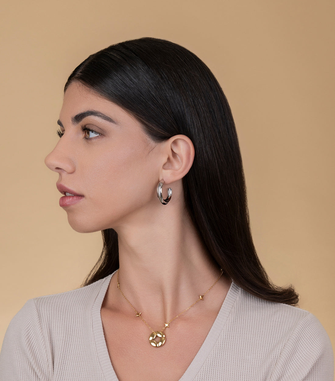 Se-Luna Hoop Earrings in Silver