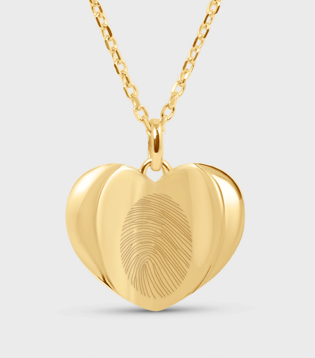 Celestial Demi-Fine Heart Pendant Necklace with Fingerprint