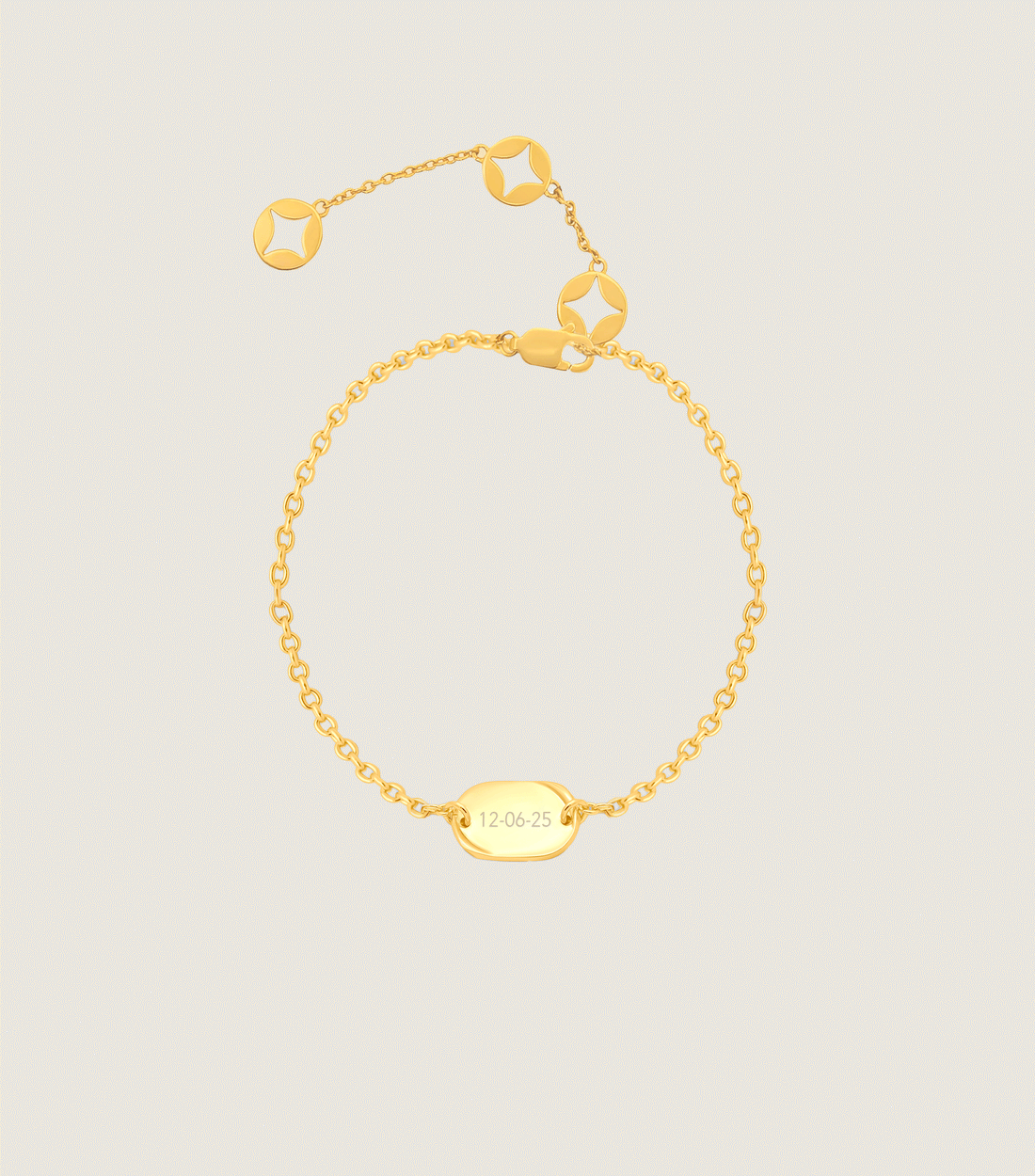Vermeil Blessed Engraving Pendant Bracelet
