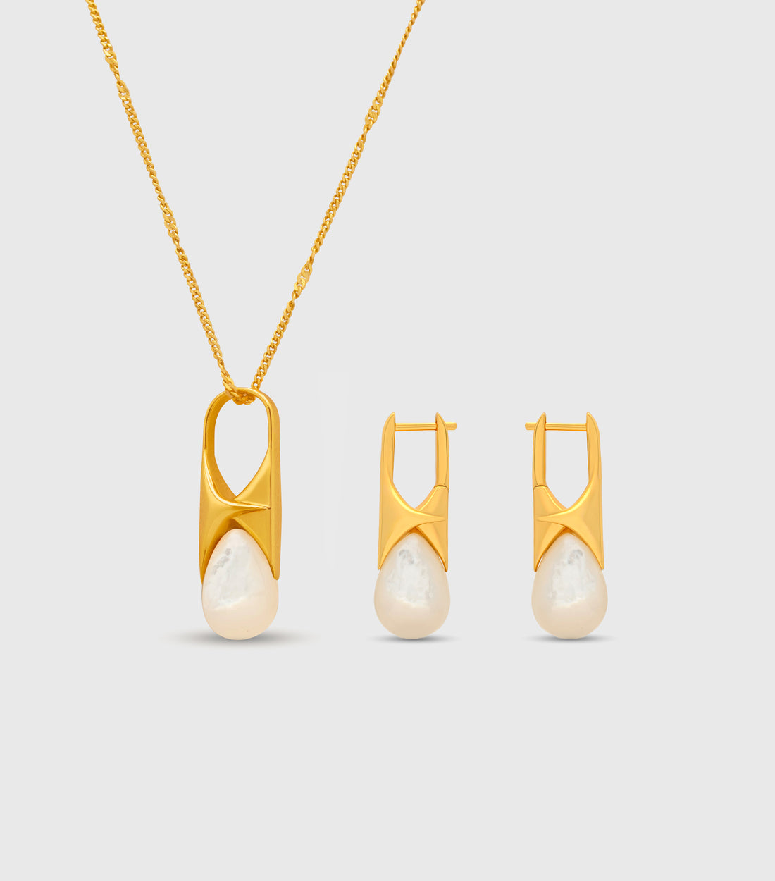 Semis Drop Pendant Earrings & Semis Drop Pendant Necklace Gift Set