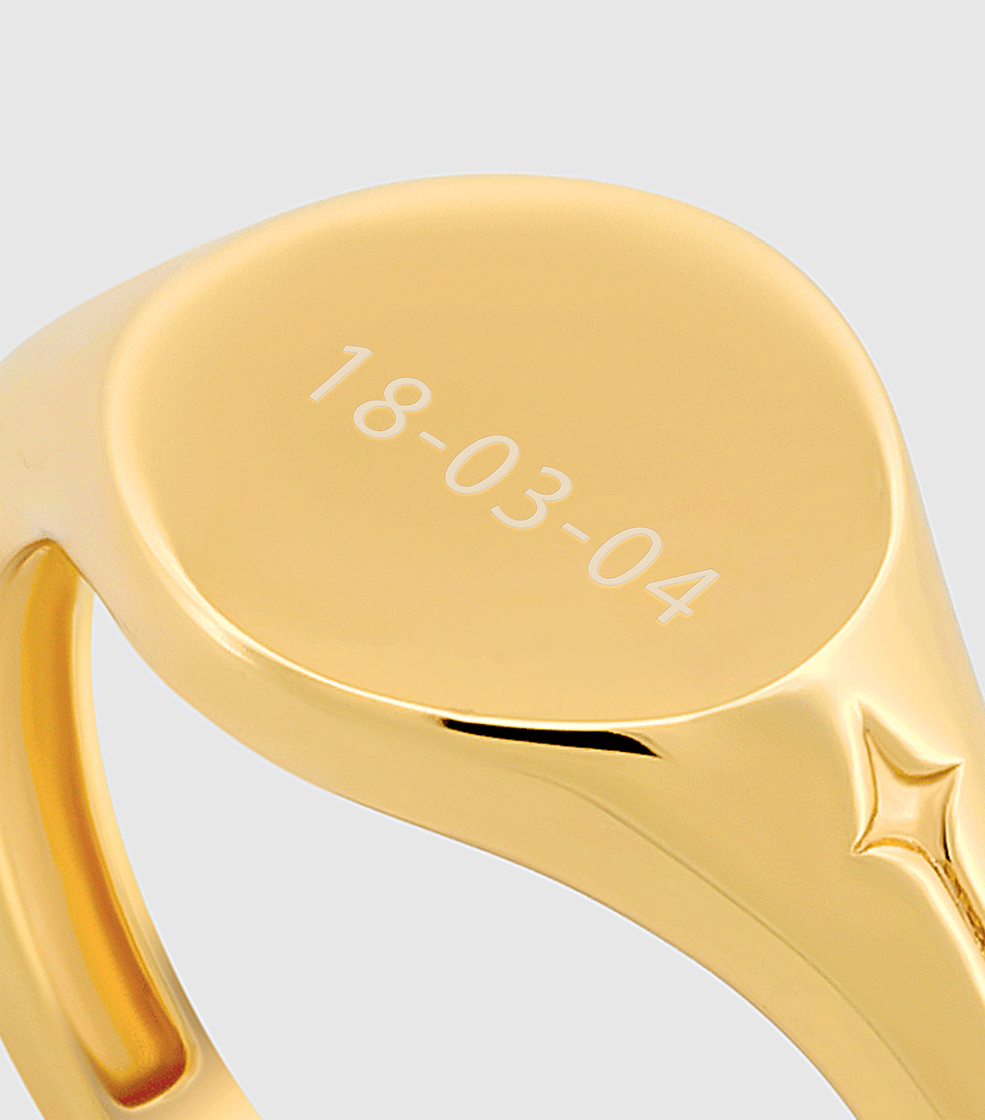 Script or Engraving Demi Fine Signet Ring