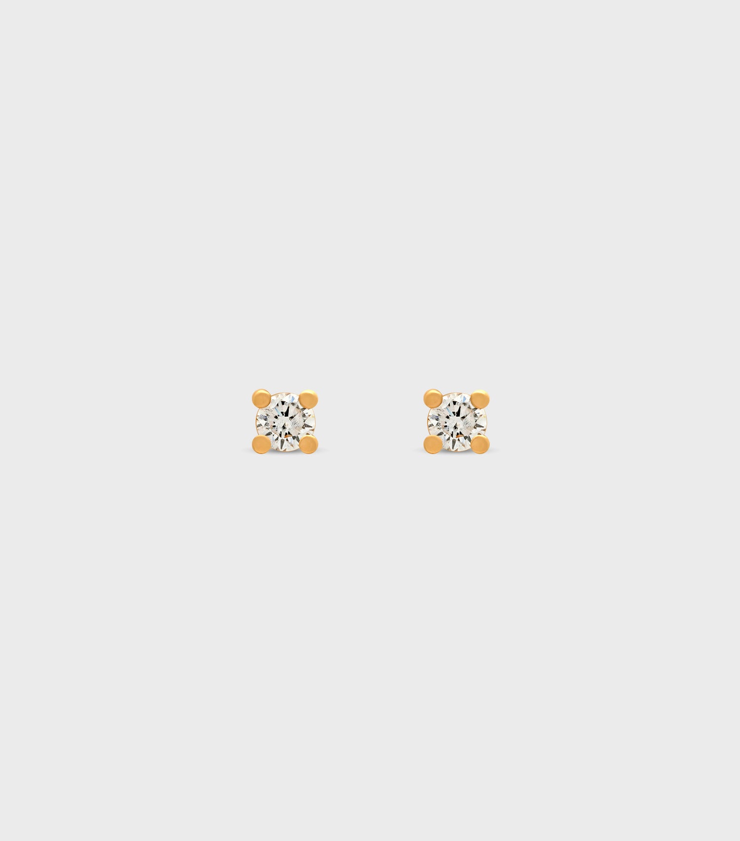 18k Solid Gold Fine Diamond Earrings