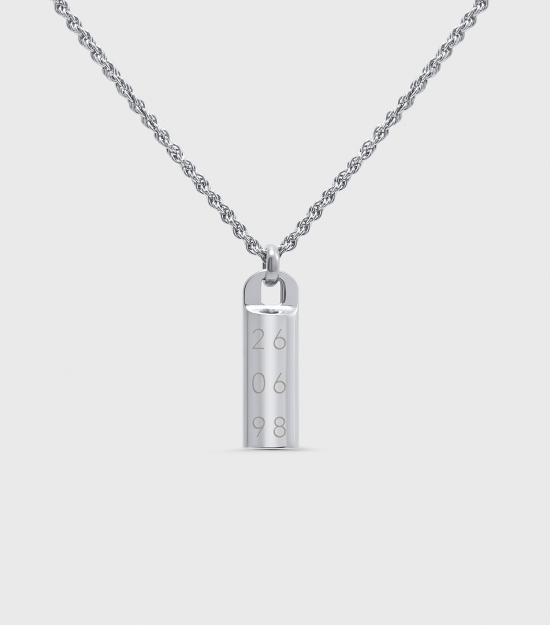 Engravable Pendulum Necklace in Silver