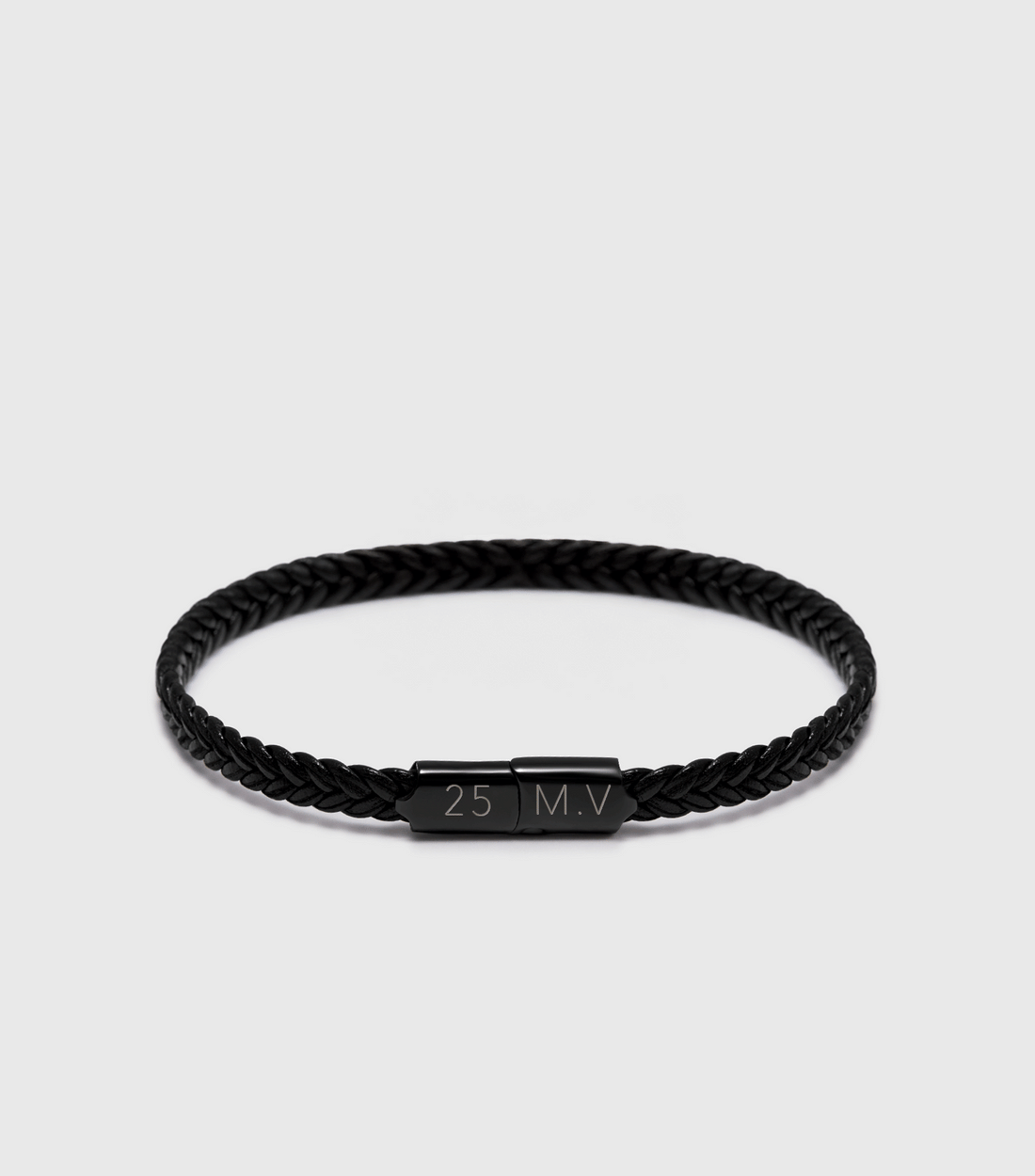 Woven Black Bracelet with Engravable Clasp