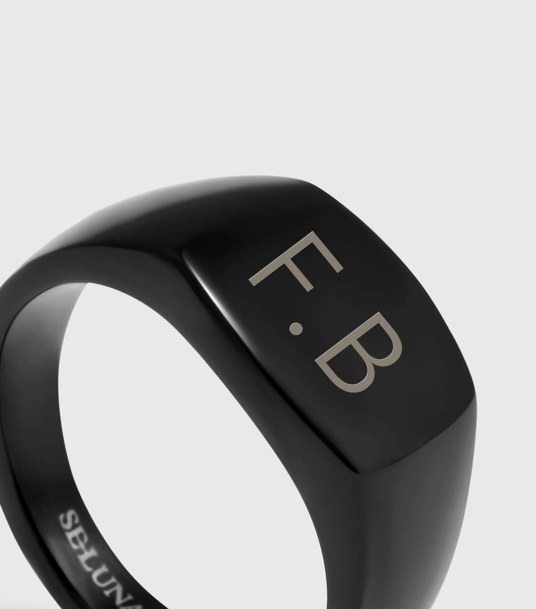 Gunmetal Engravable Signet Ring