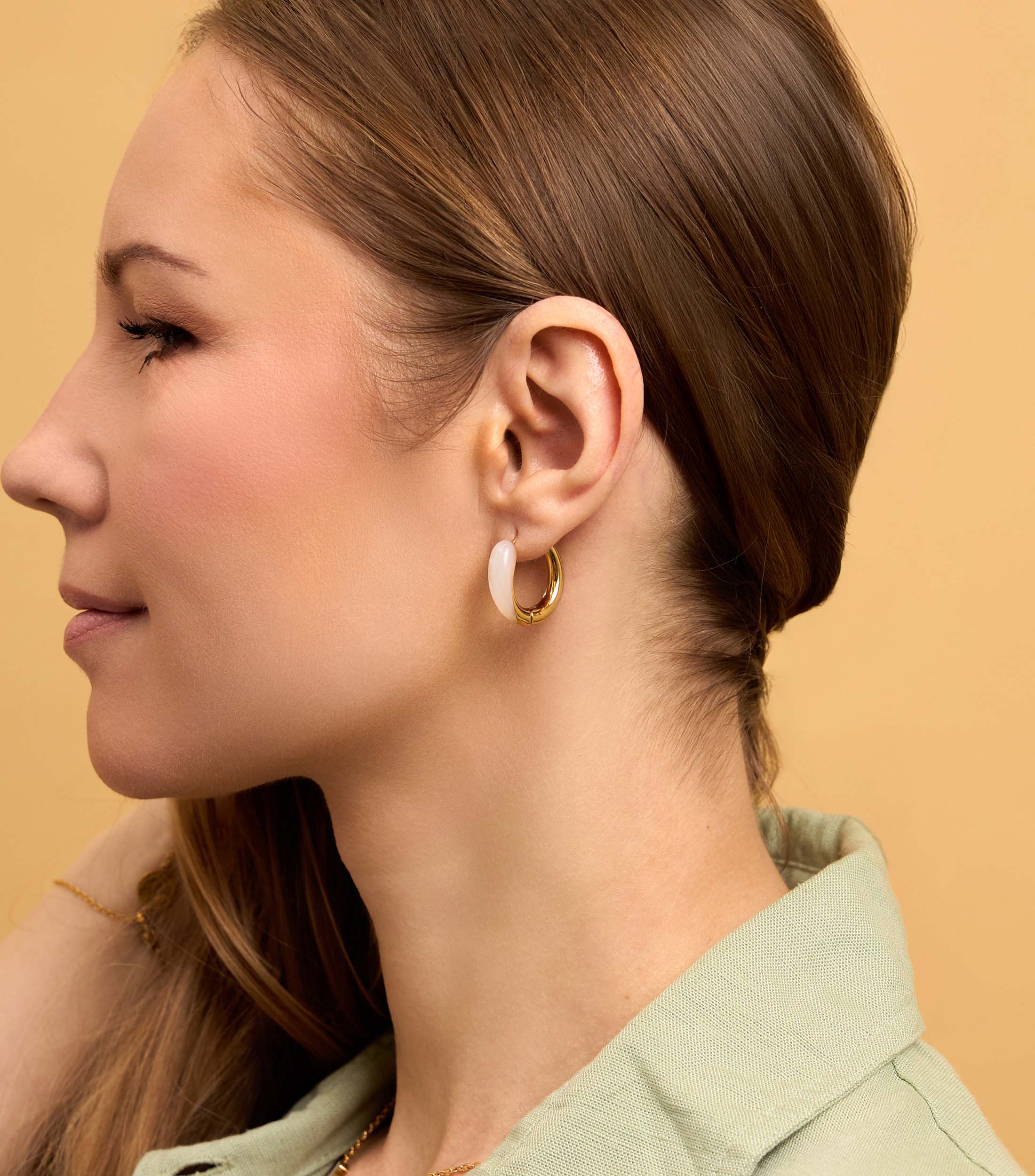 Twist Mother of Pearl Hoops