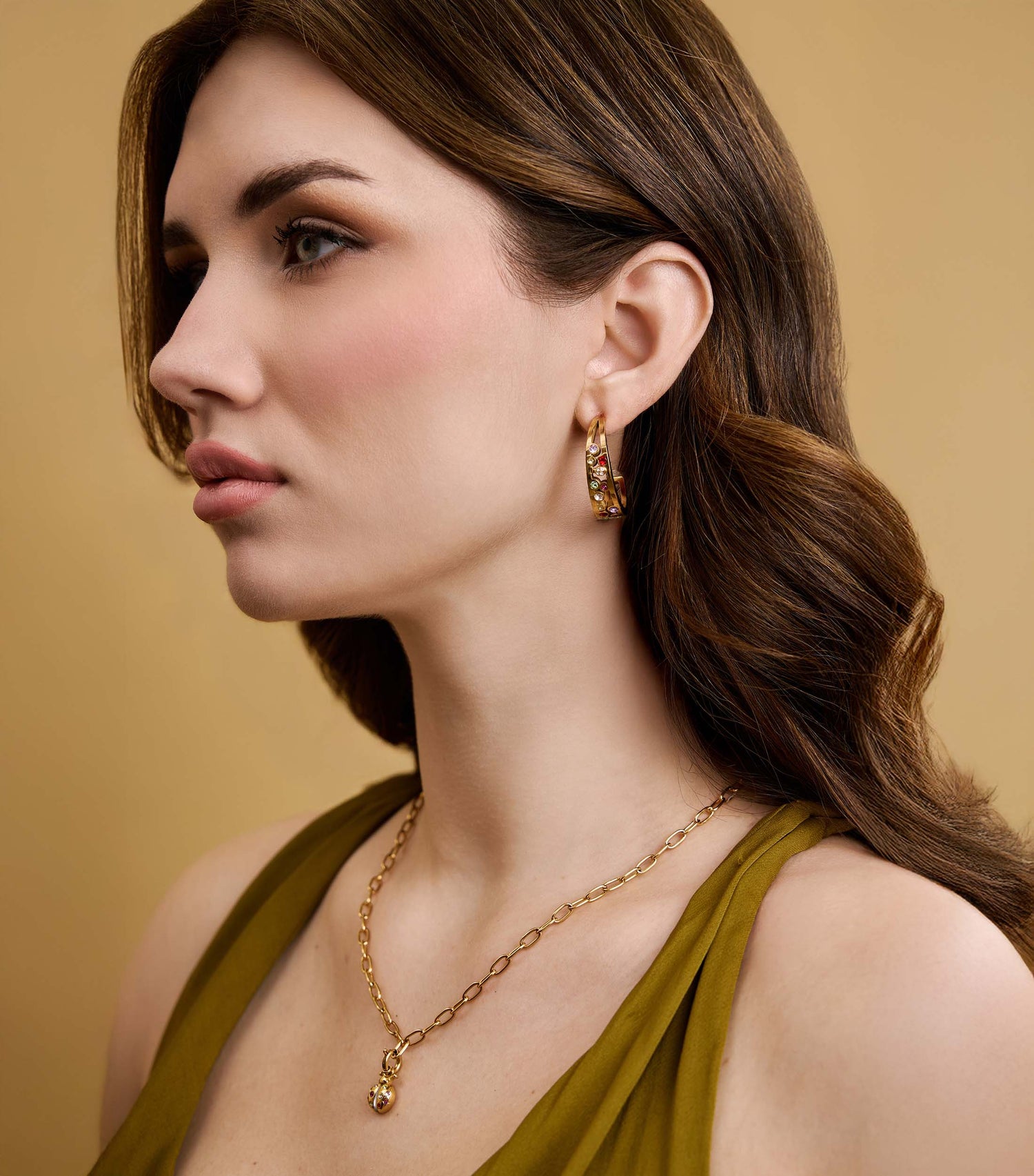 Aurora Ladybug Crystal Hoops