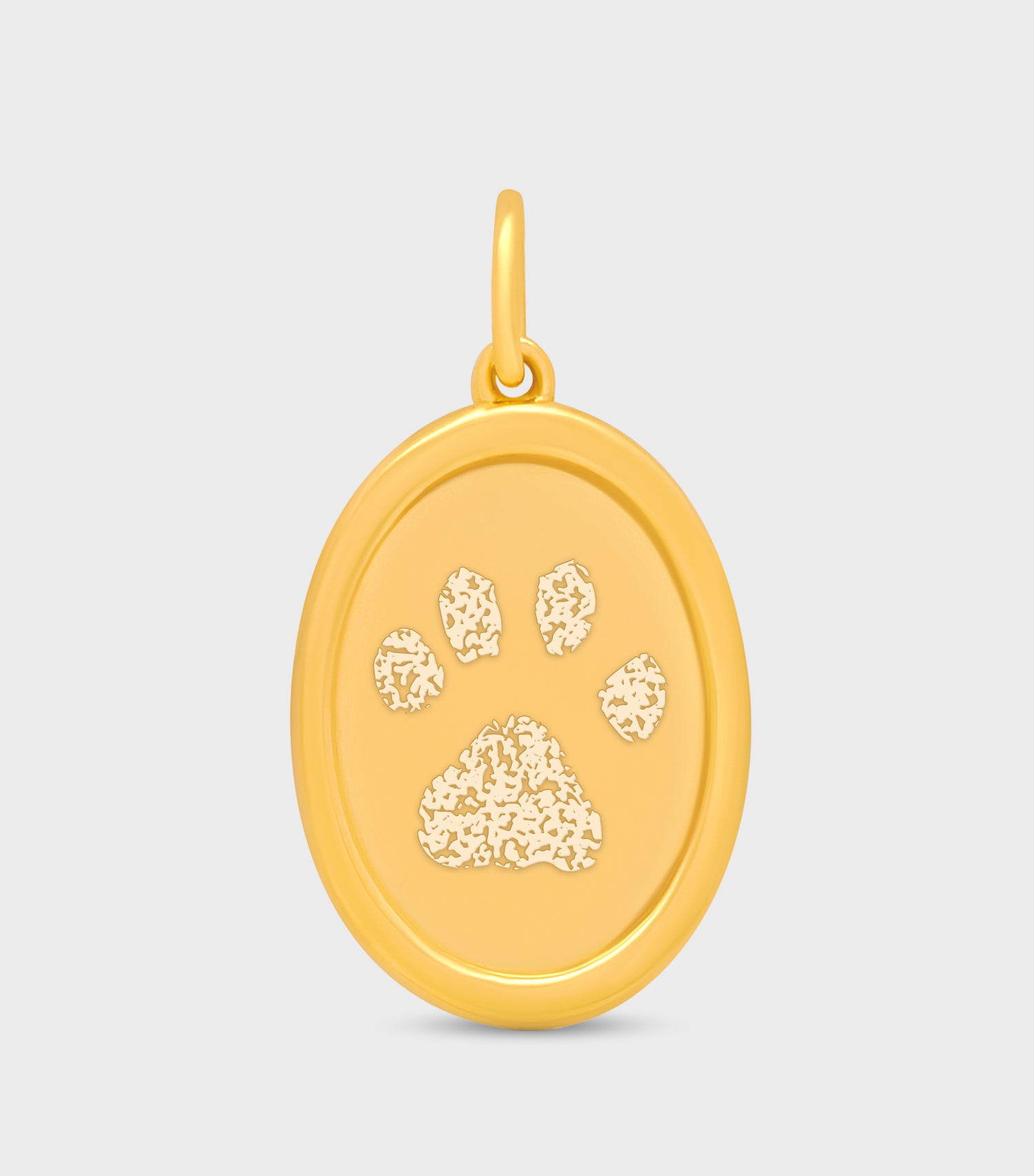 18k Solid Gold Fine Paw Print Celestial Pendant