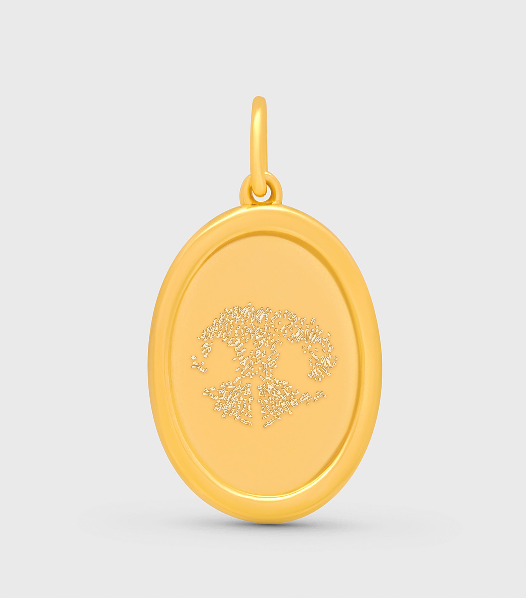 18k Solid Gold Fine Nose Print Celestial Pendant