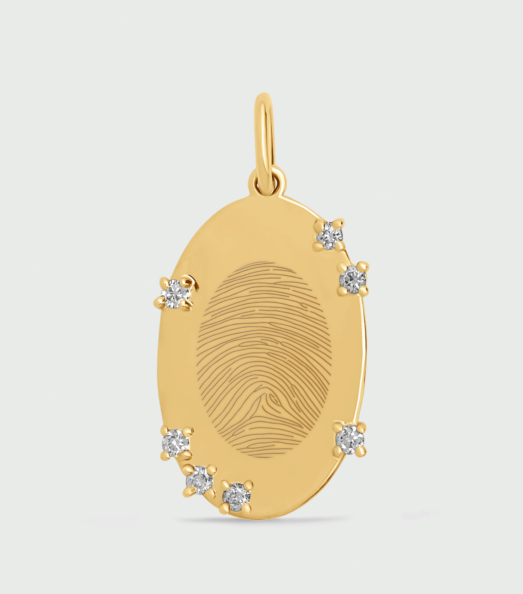 9K Celestial with 7 Lab-Grown Diamond Pendant with Fingerprint