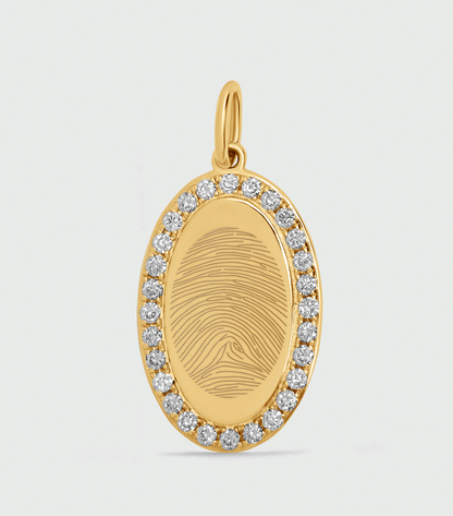 9K Celestial Lab Grown Diamond Infinity Pendant with Fingerprint