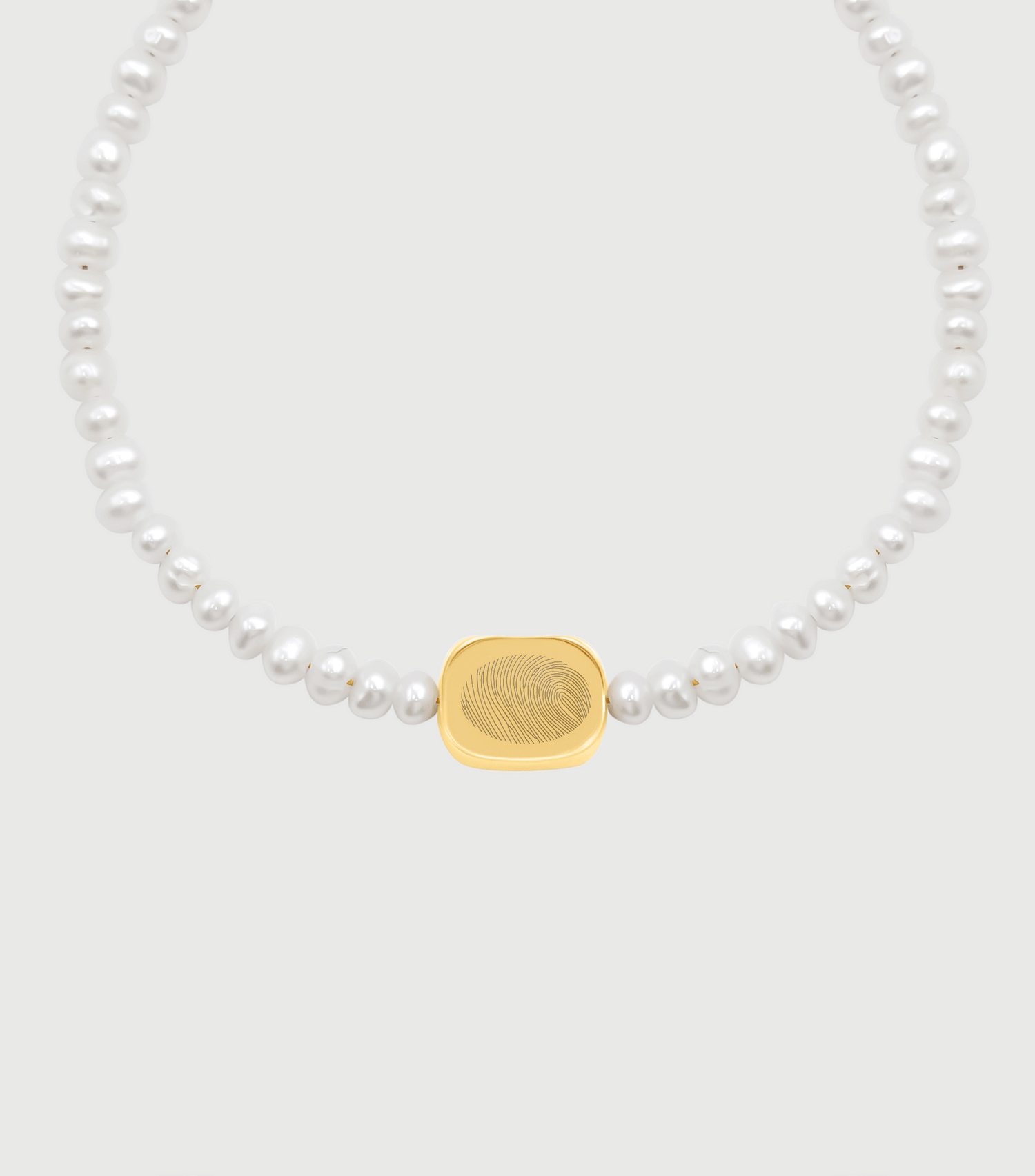 Vermeil Celestial Fingerprint Pendant Pearl Bracelet