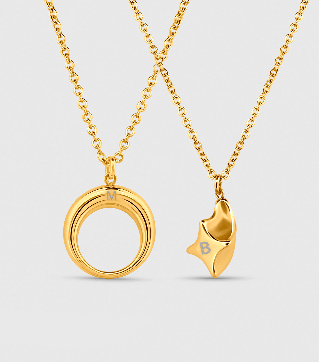 Crescent Moon Pendant Necklace & Se-Luna Pendant Necklace Gift Set