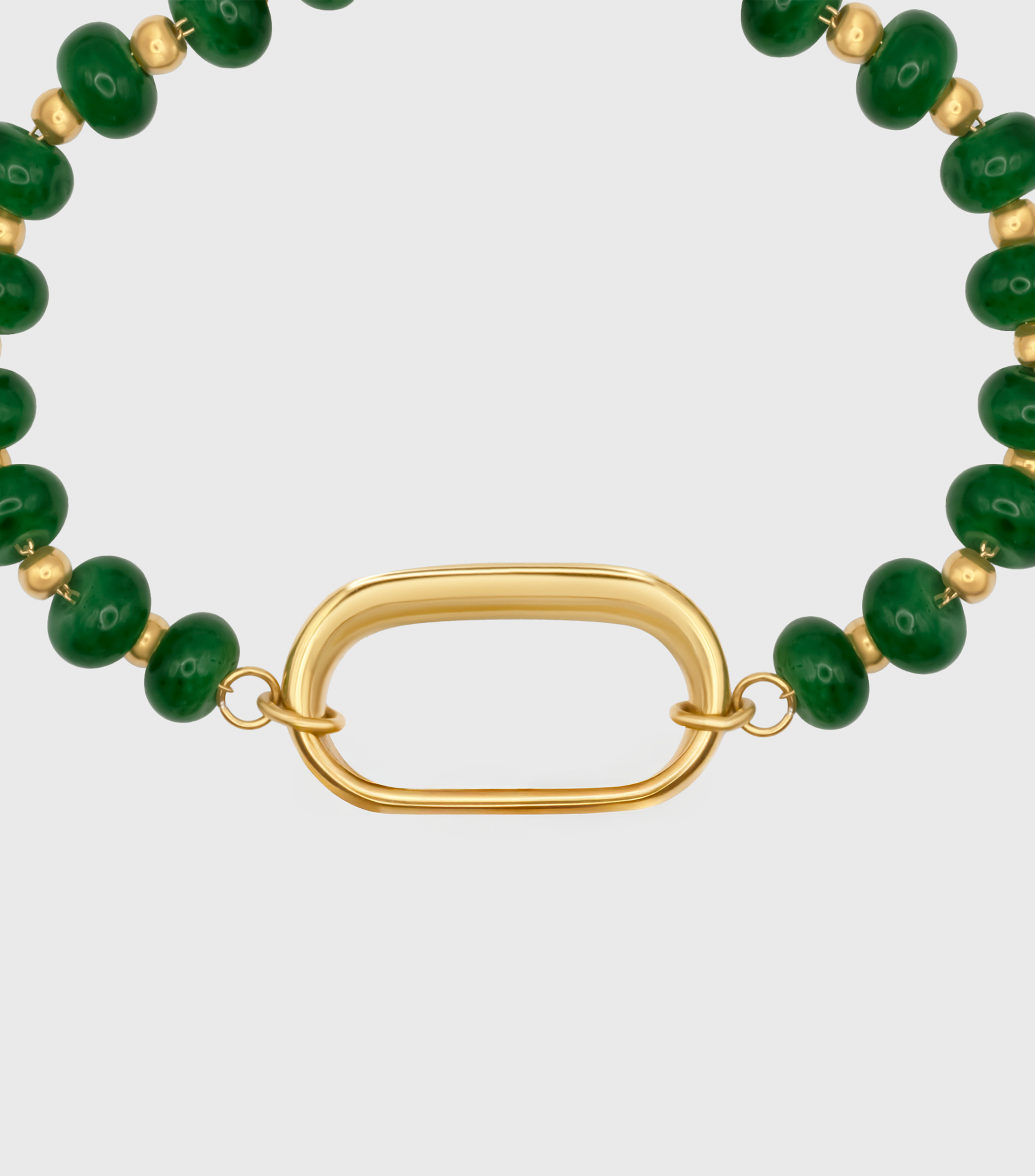 Green Beaded Charm Bracelet