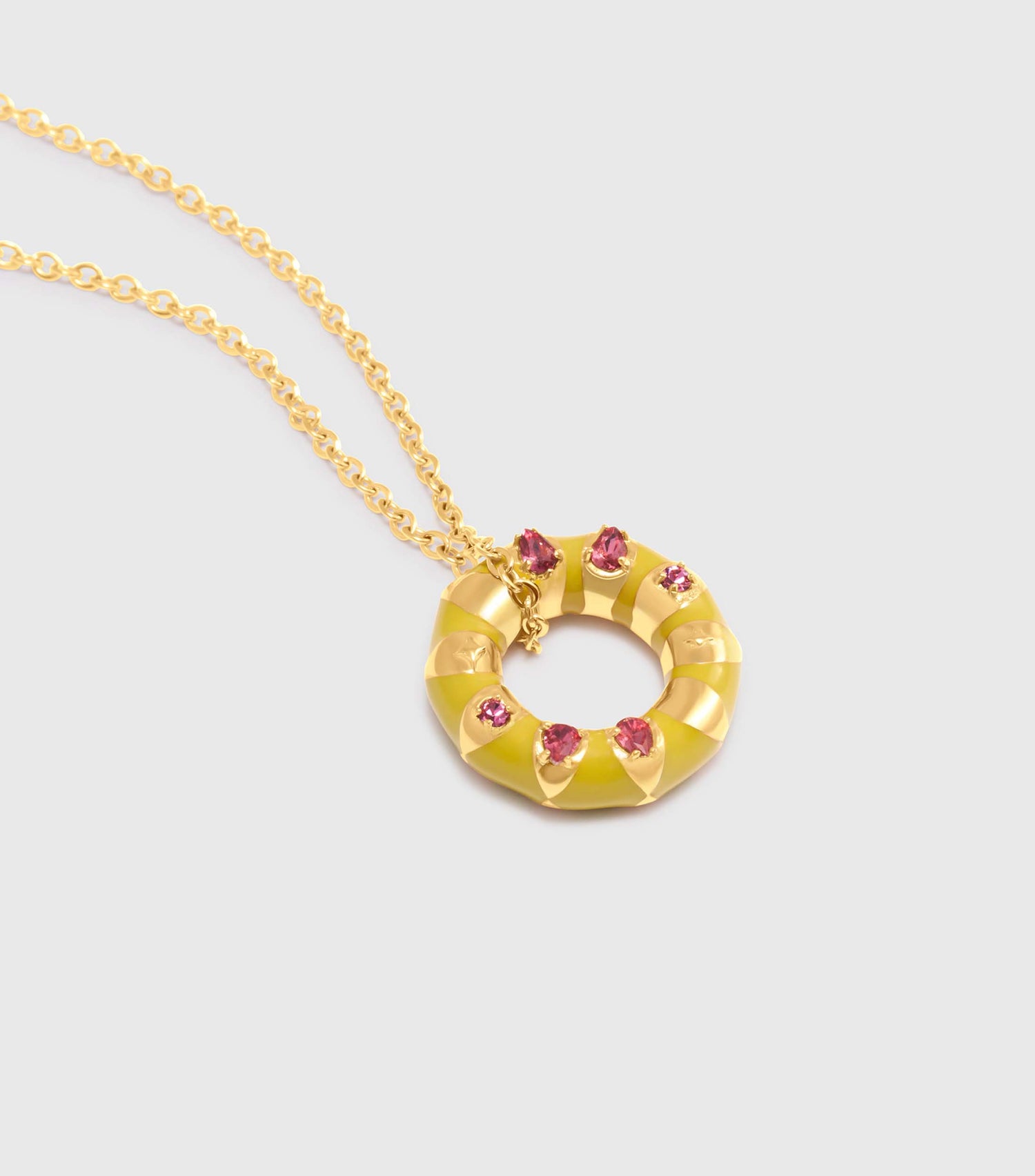 Golden Blossom Ring Pendant Necklace