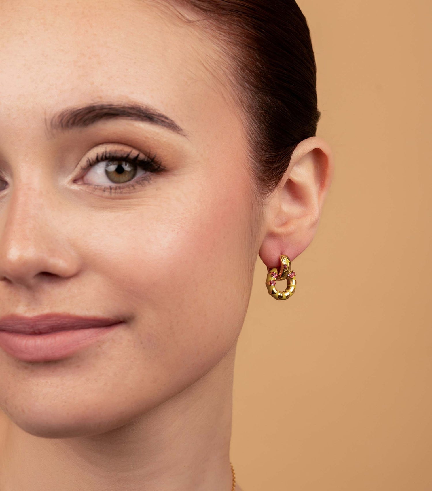 Golden Blossom Loop Hoops