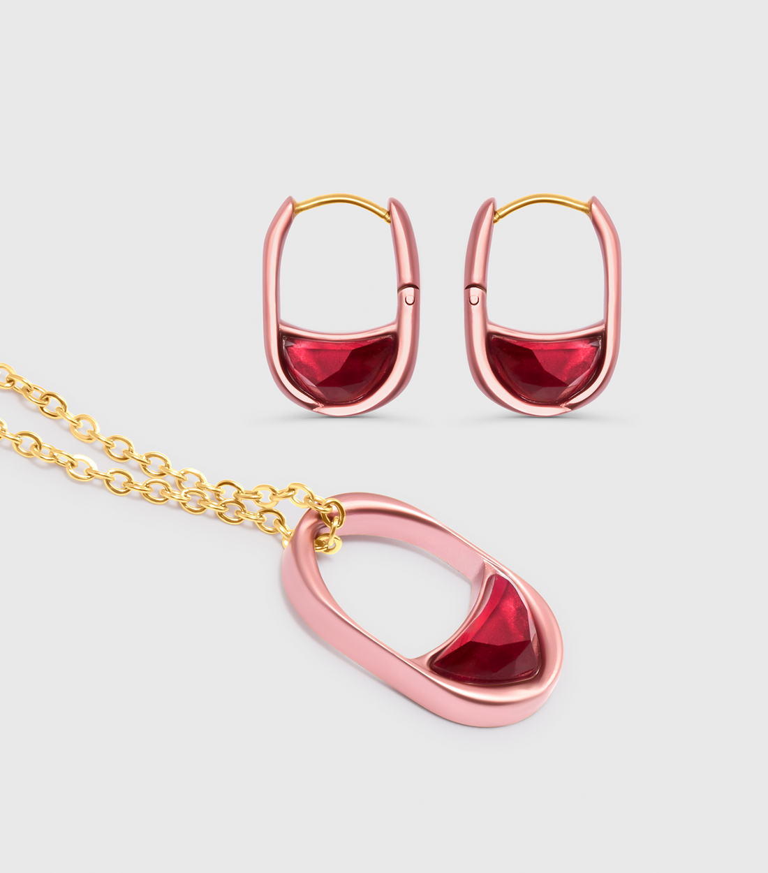 Radiant Bloom Pendant Necklace & Hoop Earrings Giftset