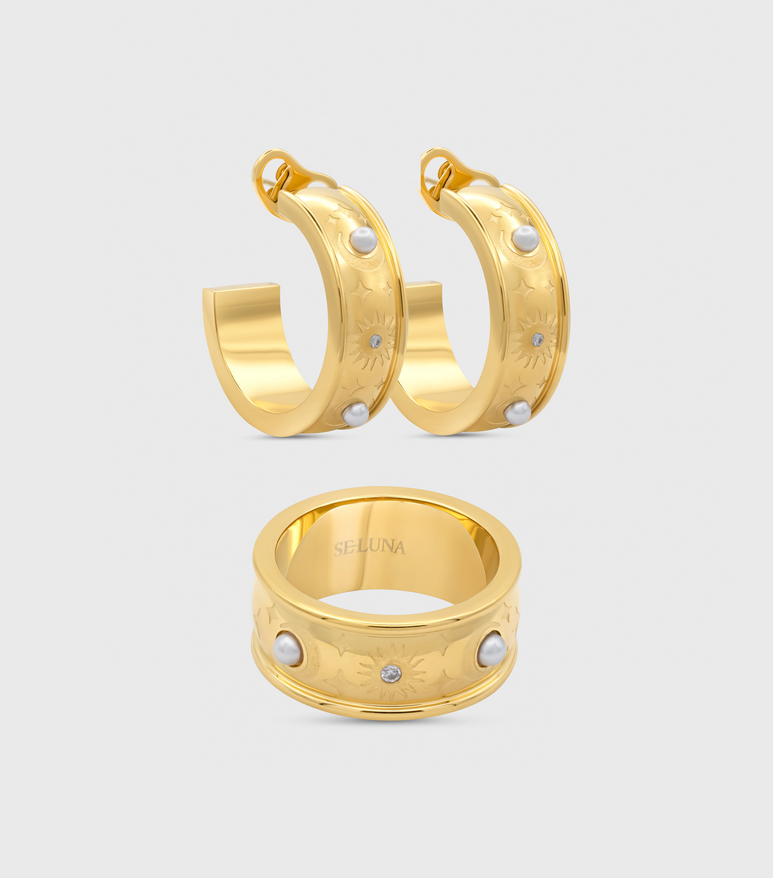 Orbit Hoops and Ring Gift Set