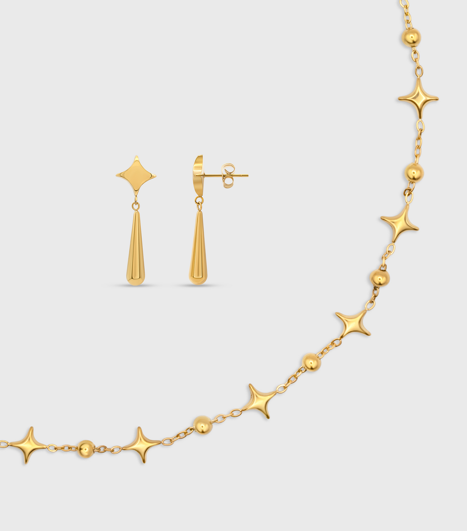 Se-Luna Motif Necklace and Petite Studs