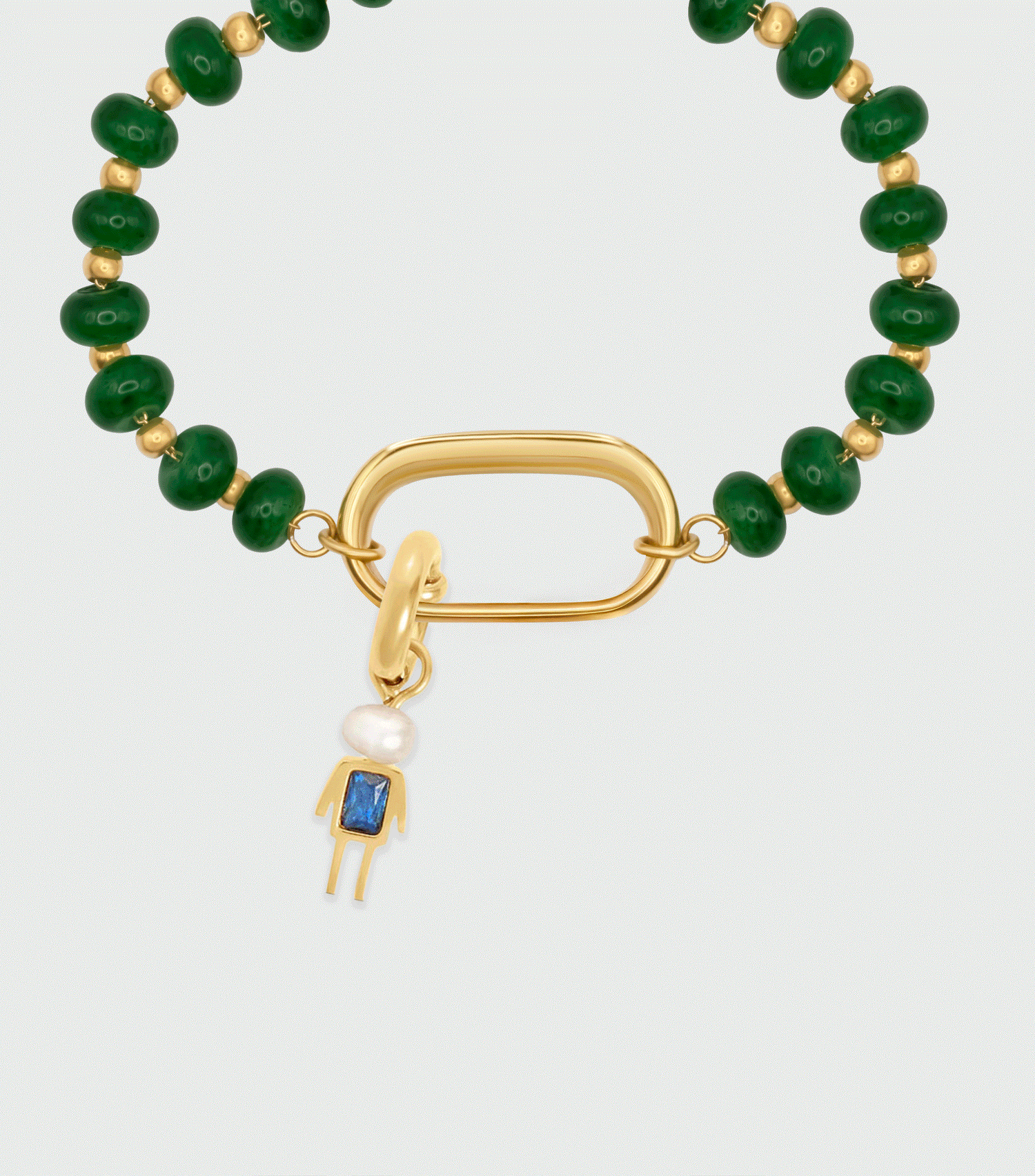 Green Beaded Charm Bracelet Gift Set