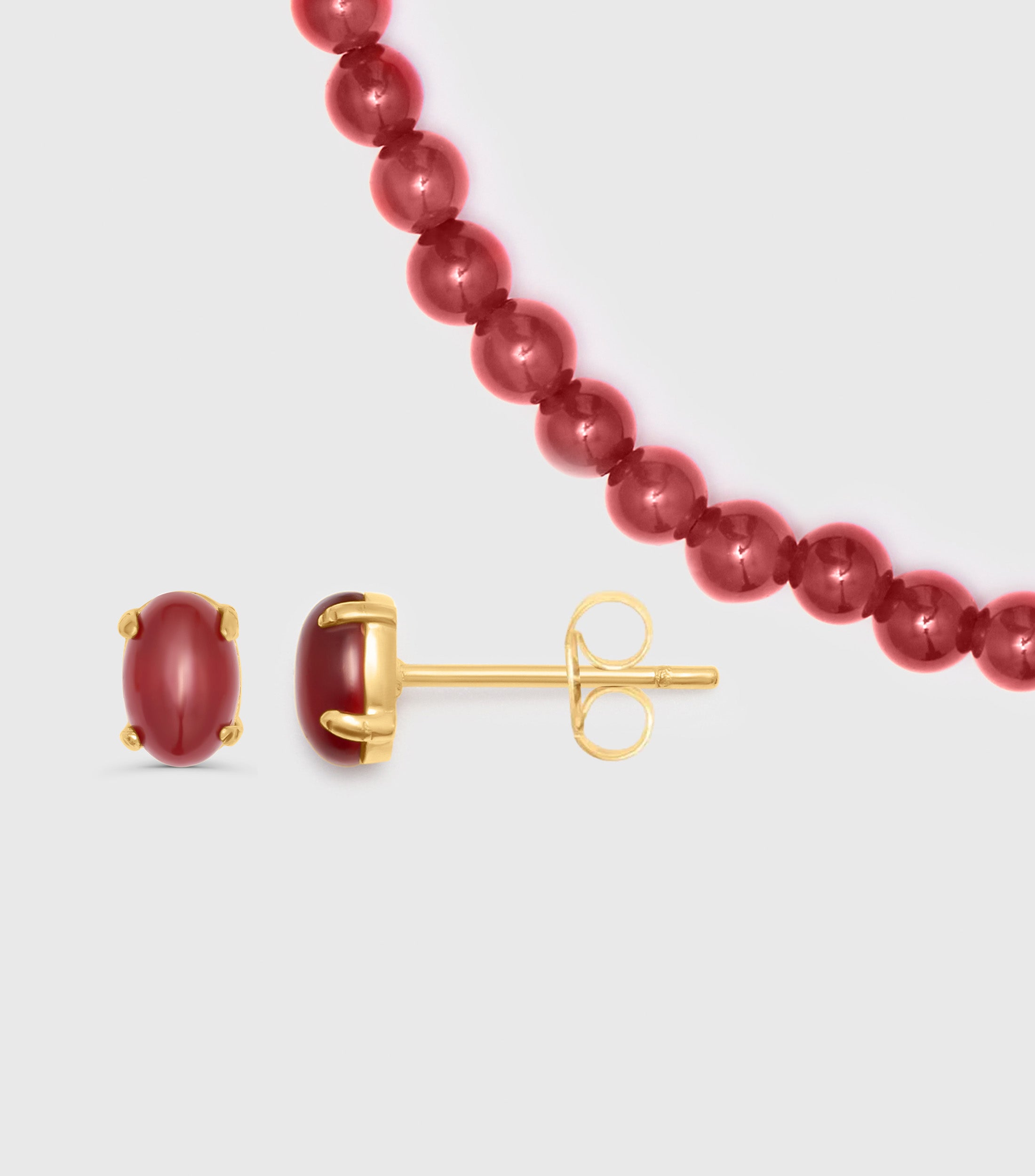 Amber Horizon Beaded Necklace &amp; Stud Giftset