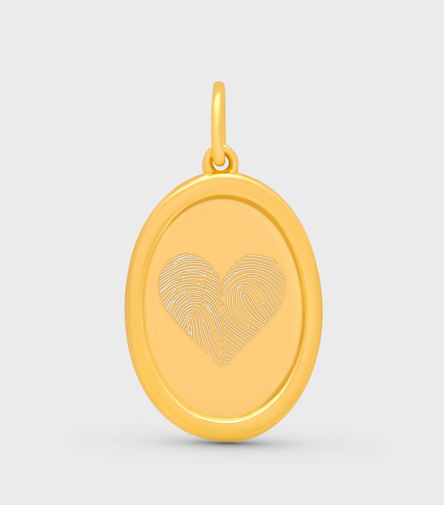 18k Solid Gold Fine Celestial Pendant with Heart Shape Imprints