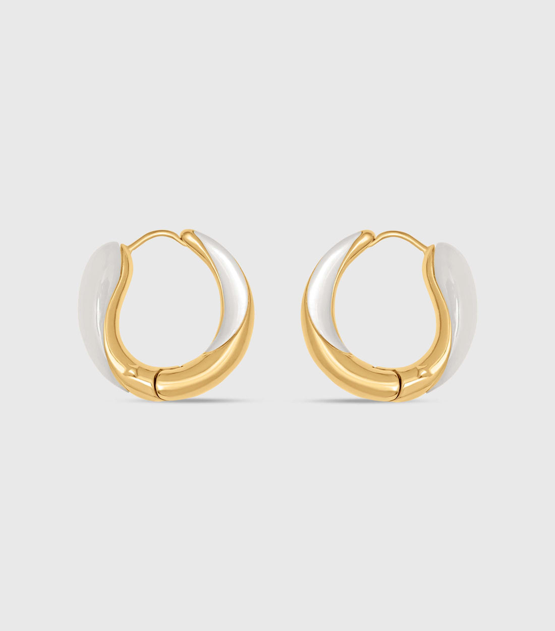 Twist Mother of Pearl Hoops