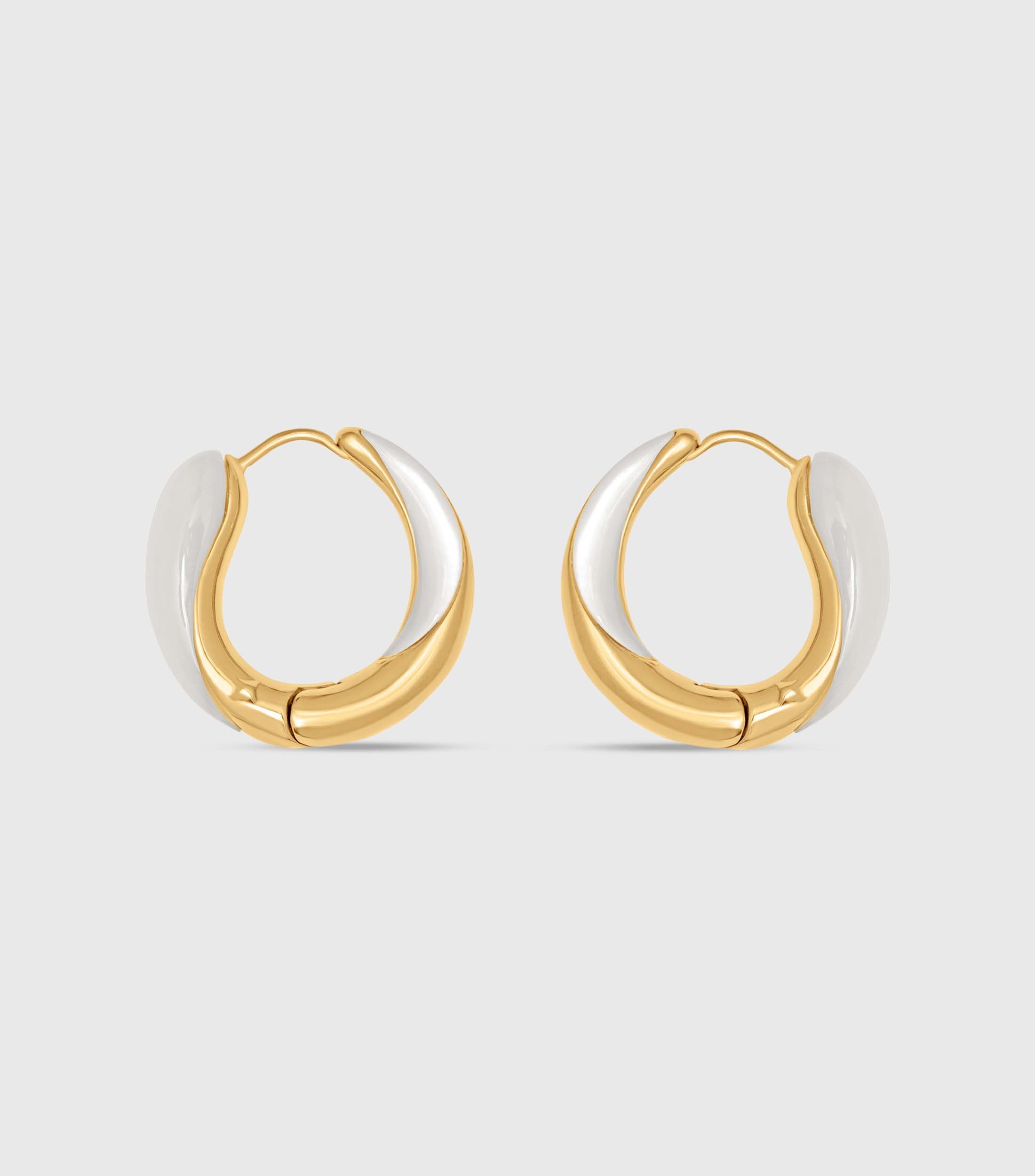 Twist Mother of Pearl Hoops
