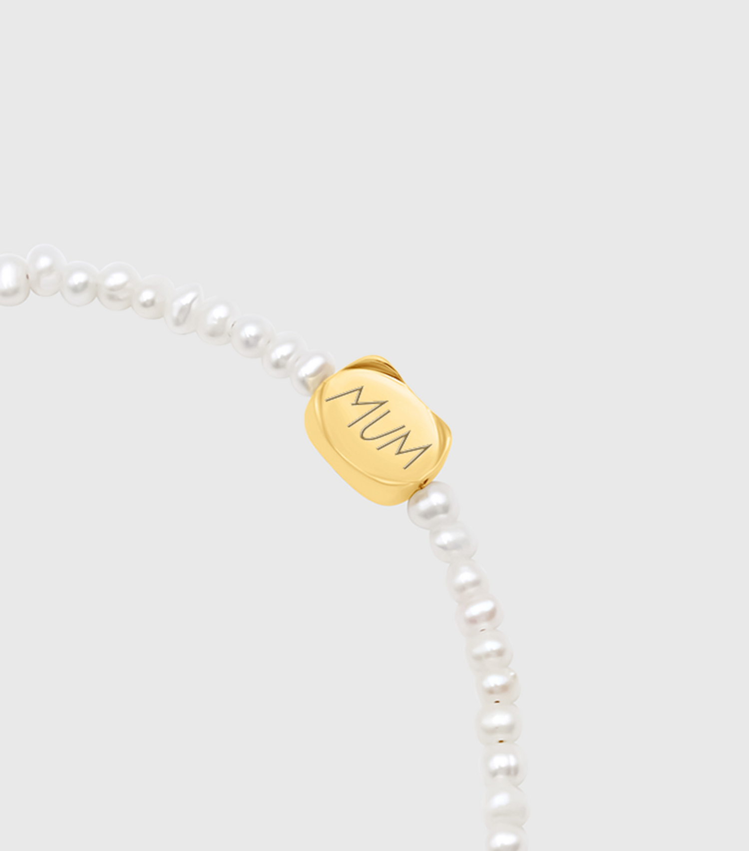 Vermeil Celestial Script &amp; Engraving Pendant Pearl Bracelet