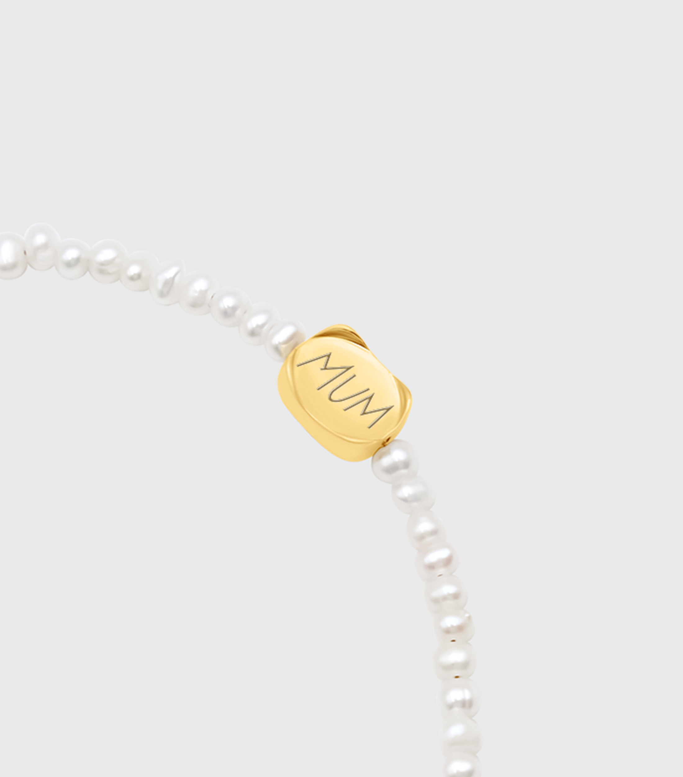 Vermeil Celestial Script &amp; Engraving Pendant Pearl Bracelet