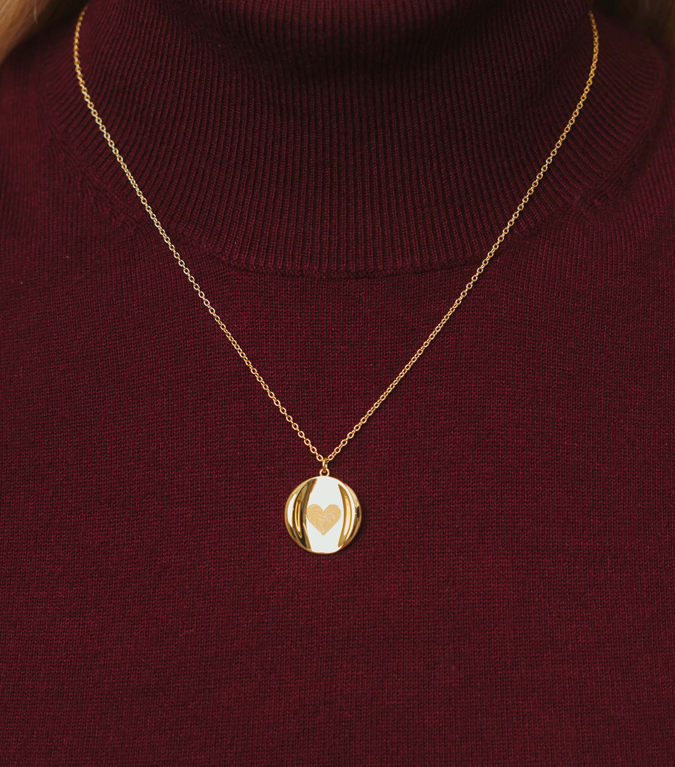 Celestial Demi-Fine Pendant Necklace with Heart Shaped Imprint