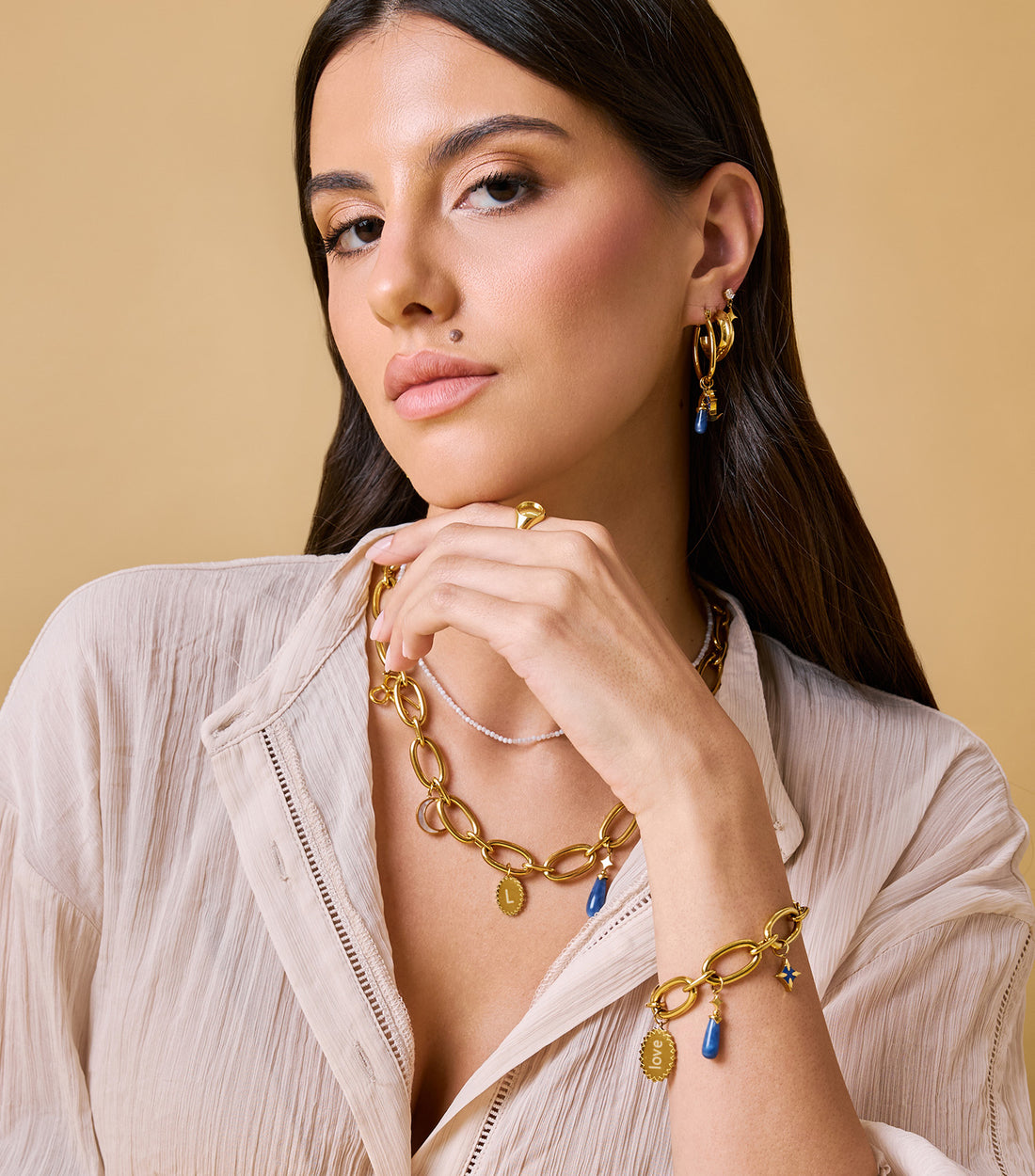Grace Charm Bracelet and Hoop Earrings Giftset