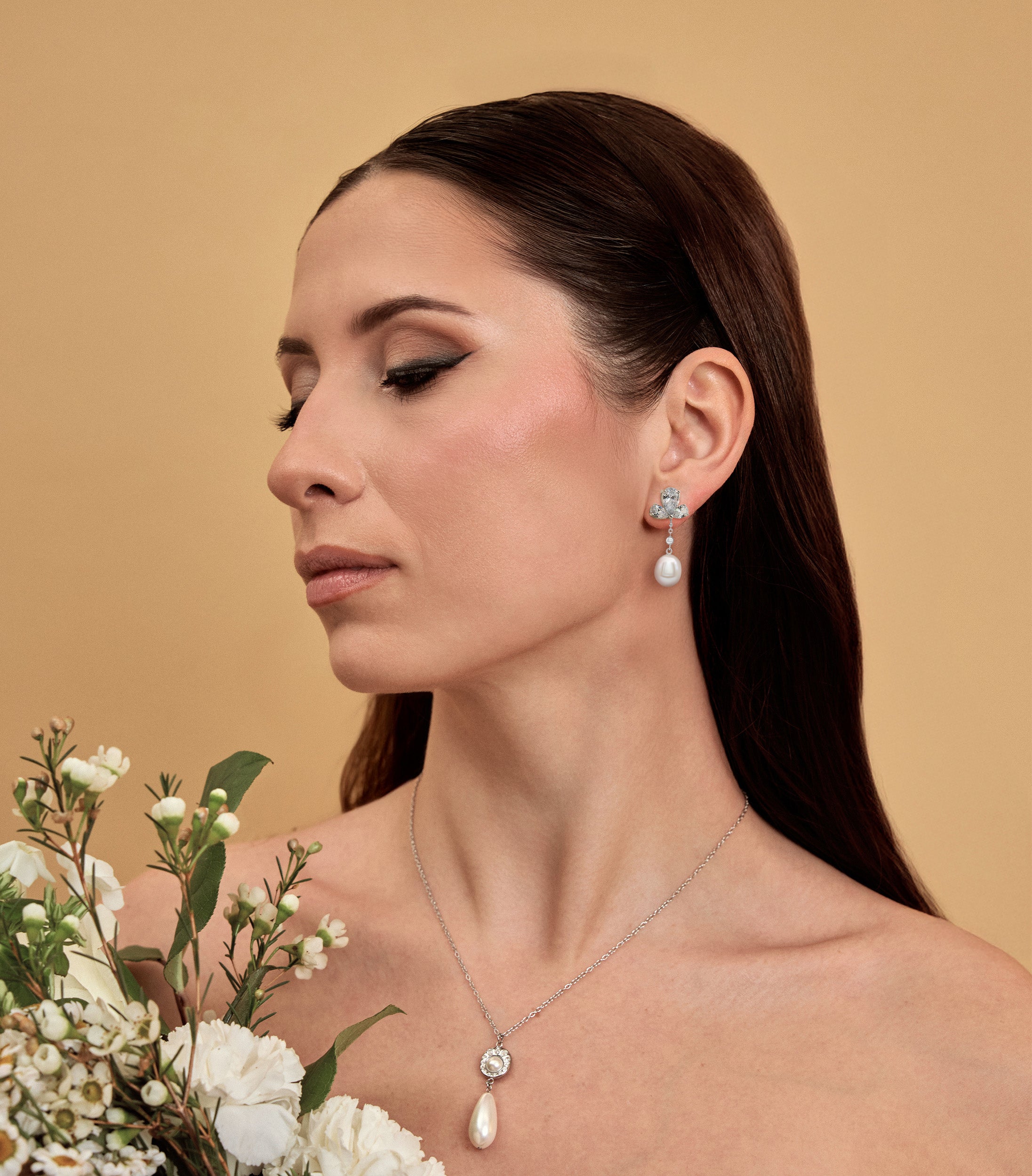 Pear-Cut Trio Pearl Drop