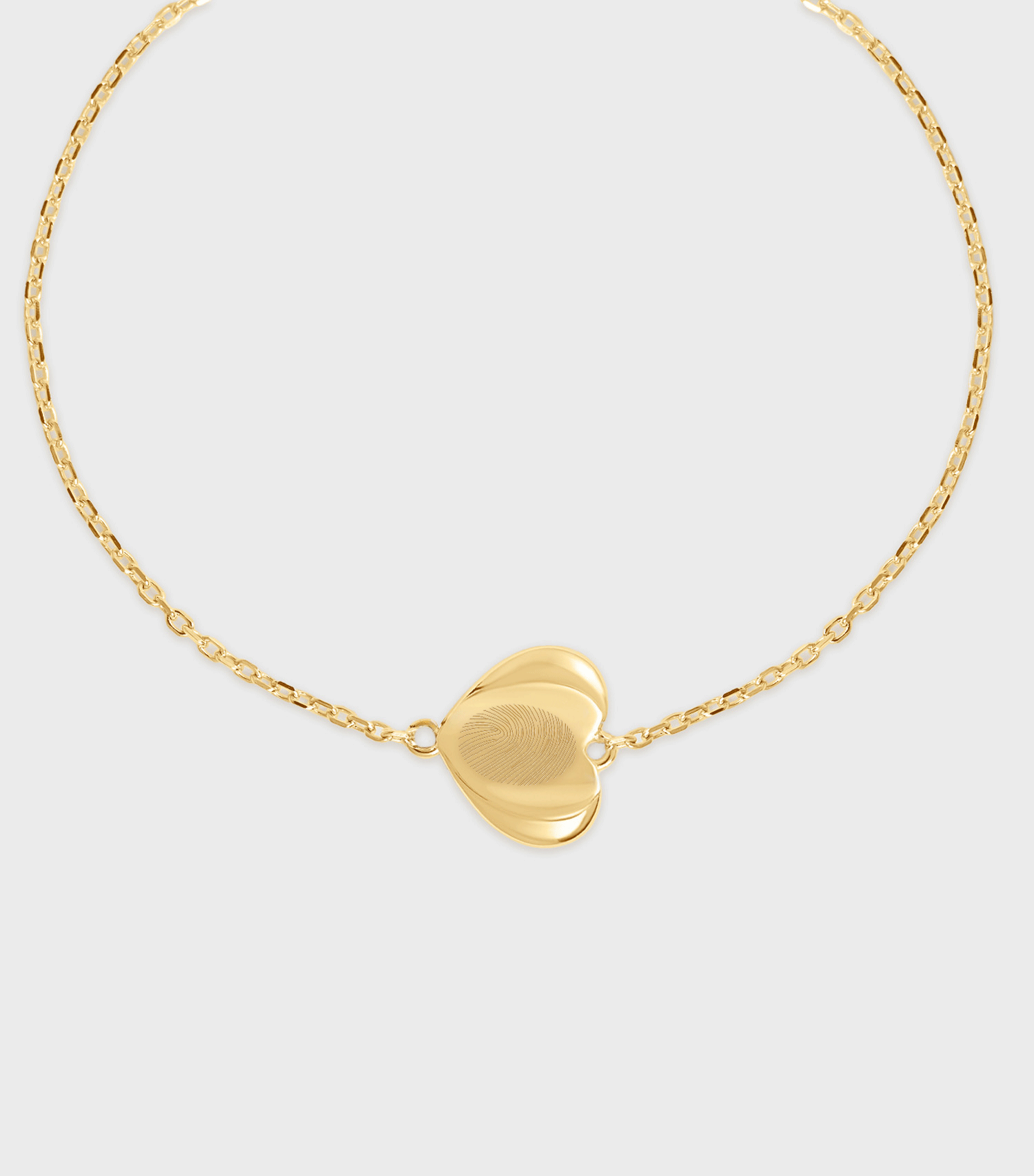 Vermeil Celestial Fingerprint Heart Pendant Bracelet