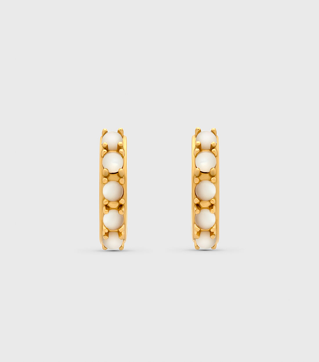 Mother of Pearl Huggie Earrings