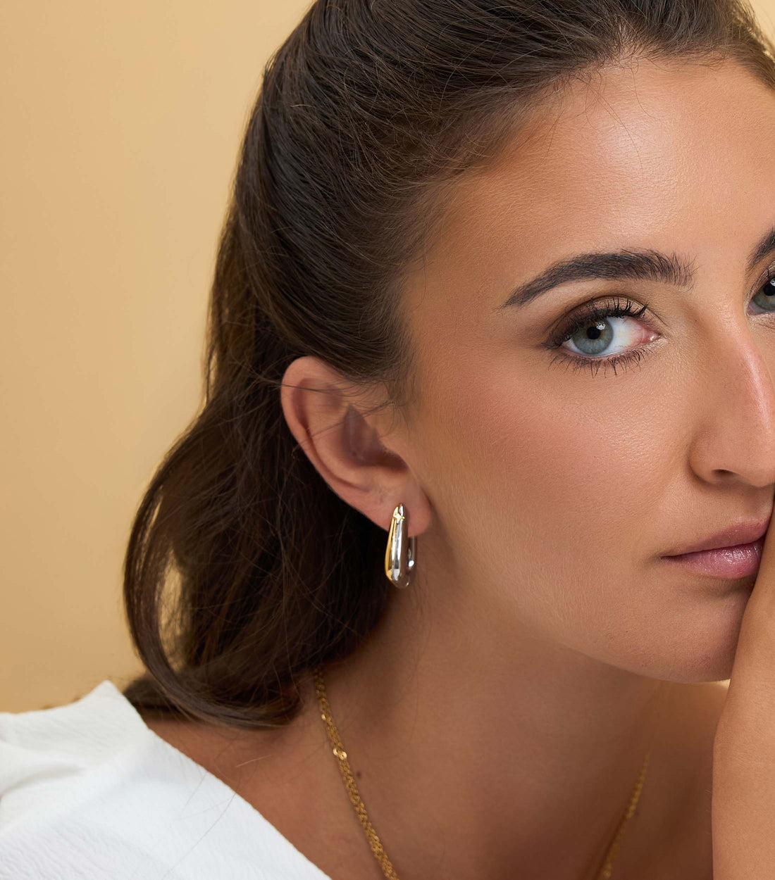 Two Tone Triangular Hoops