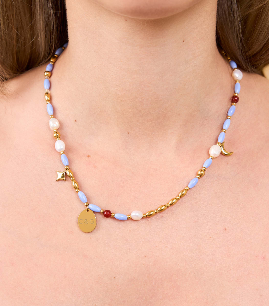 Solara Engraving Charm Necklace