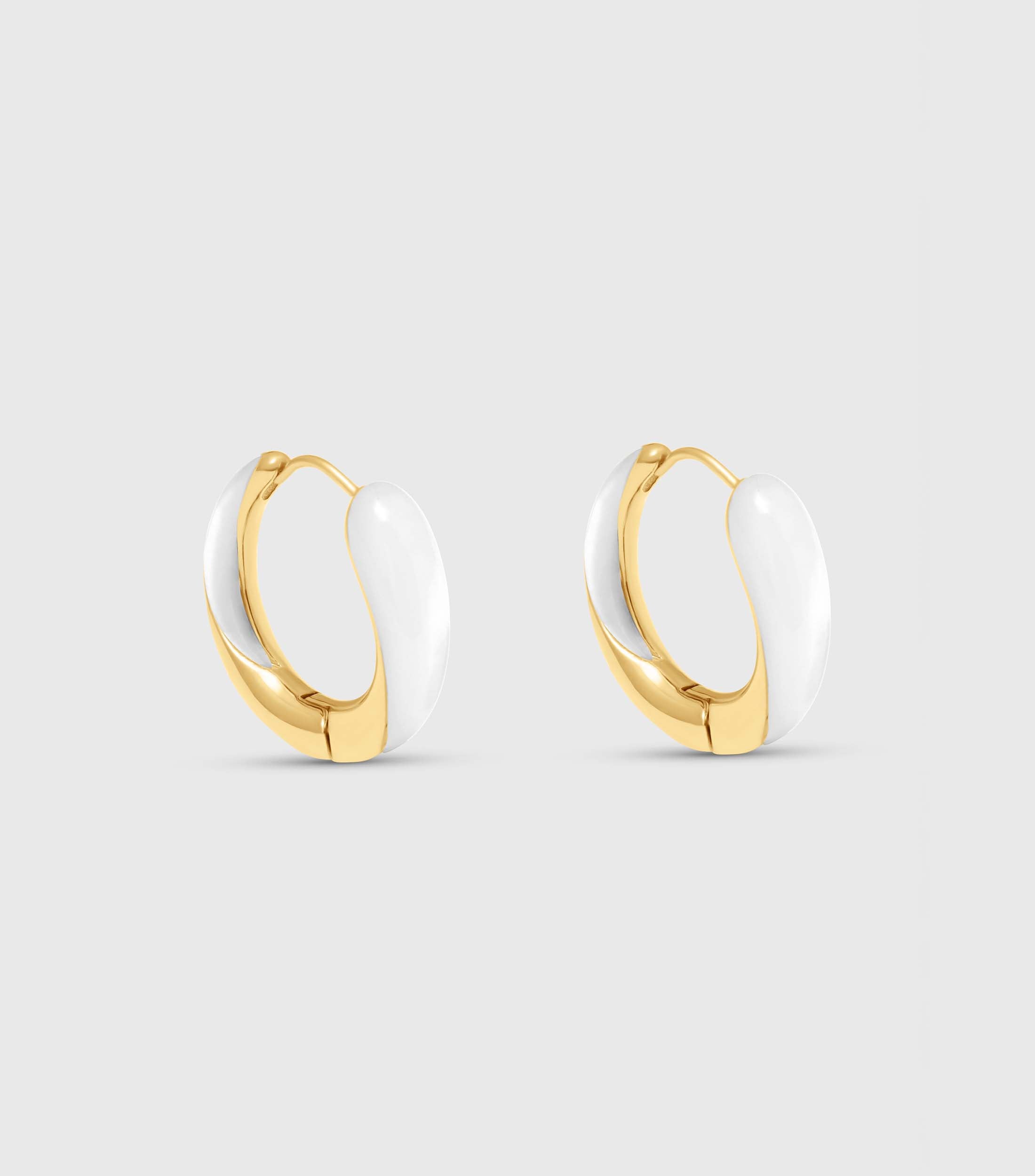 Twist Mother of Pearl Hoops