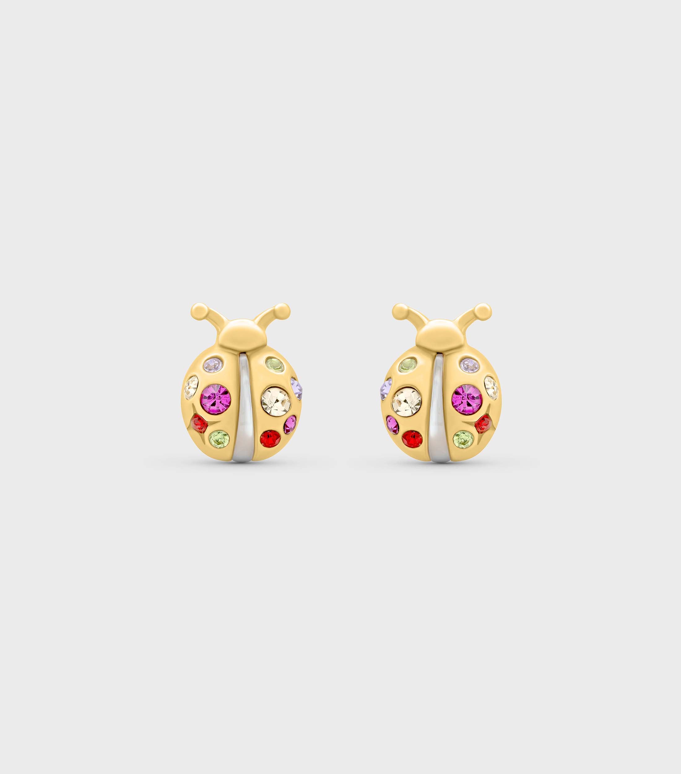 Gold Lady Bug Studs