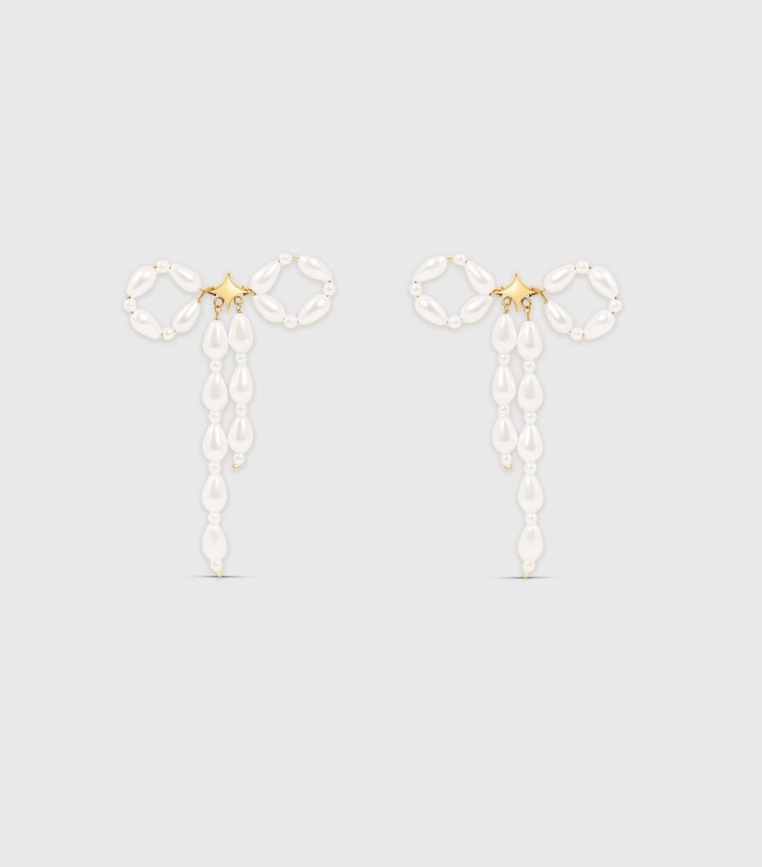 Chandelier Pearl Bow Studs