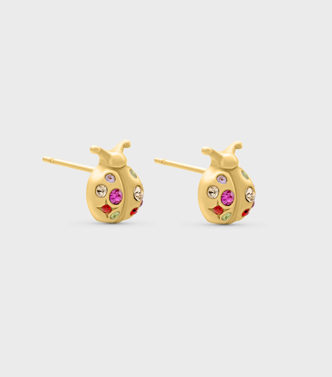 Gold Lady Bug Studs