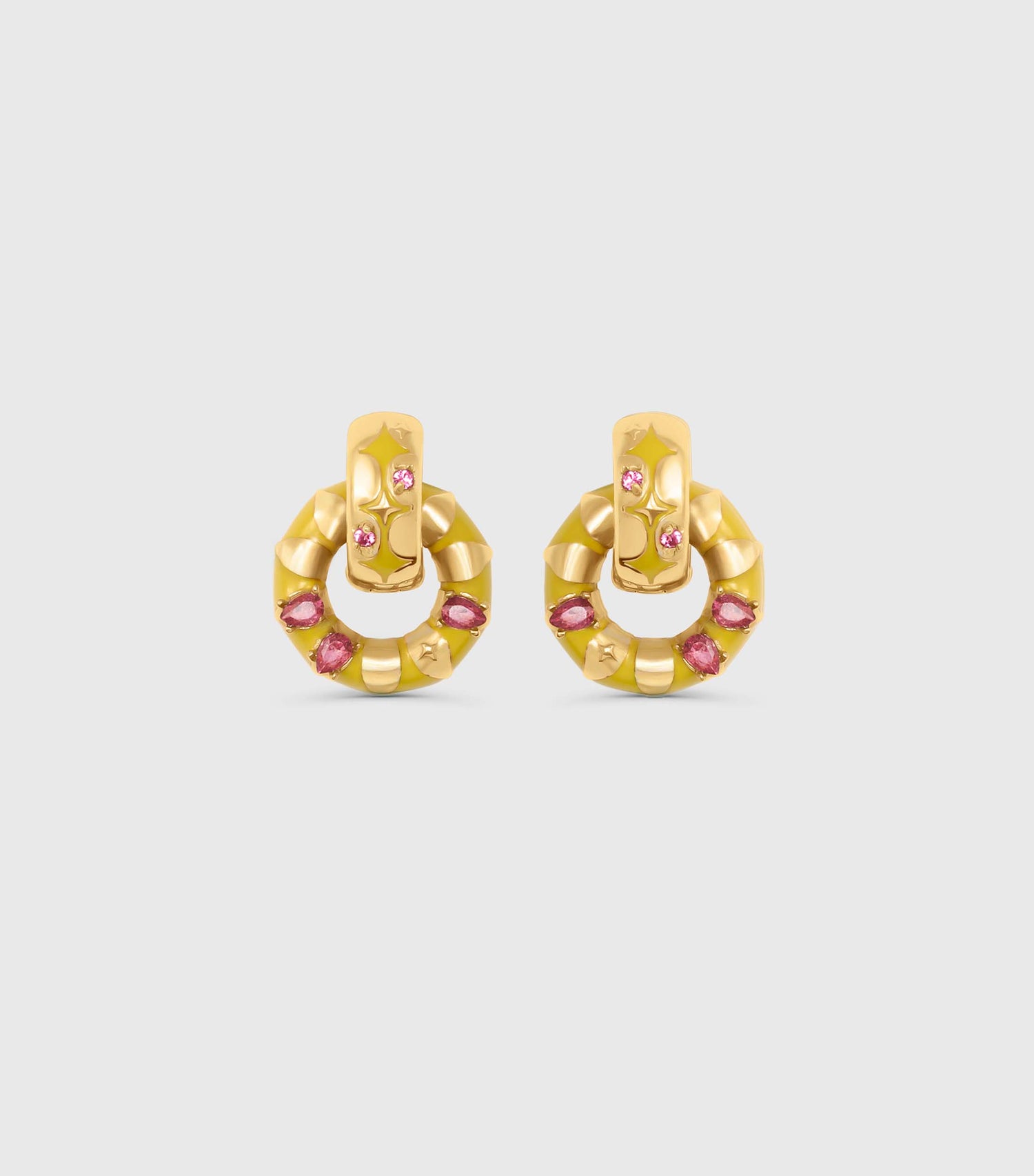 Golden Blossom Loop Hoops