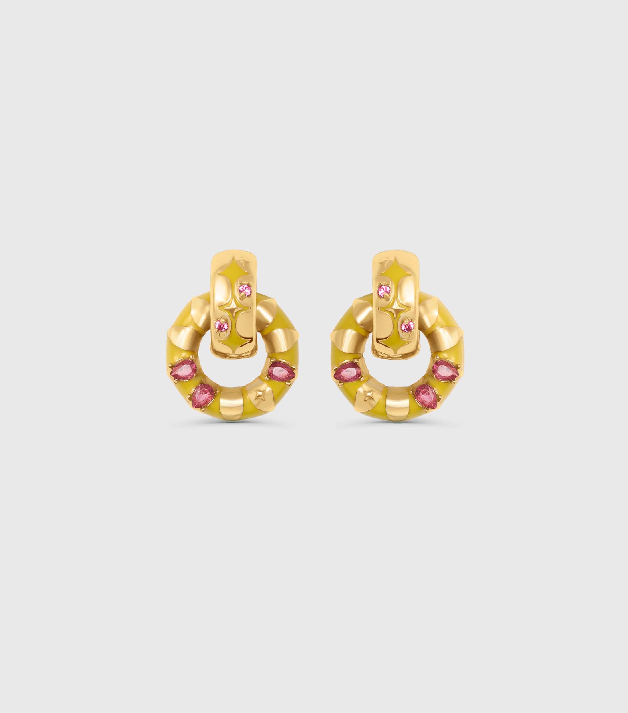 Golden Blossom Loop Hoops
